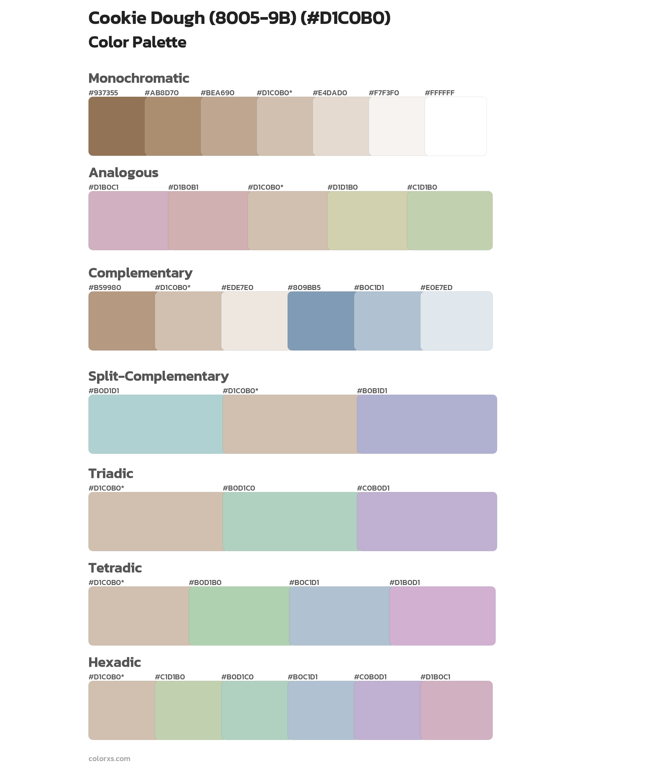Cookie Dough (8005-9B) Color Scheme Palettes