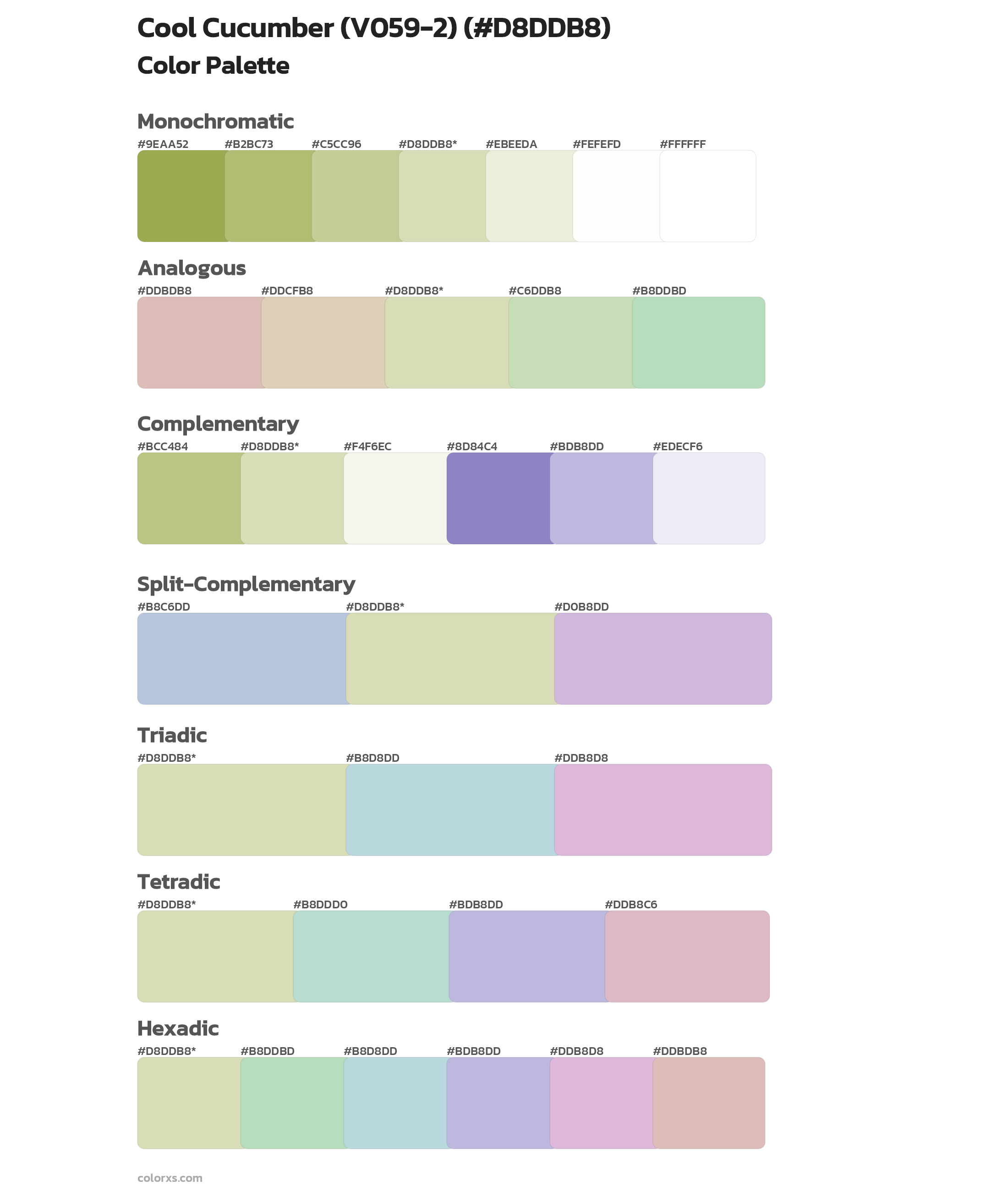 Cool Cucumber (V059-2) Color Scheme Palettes