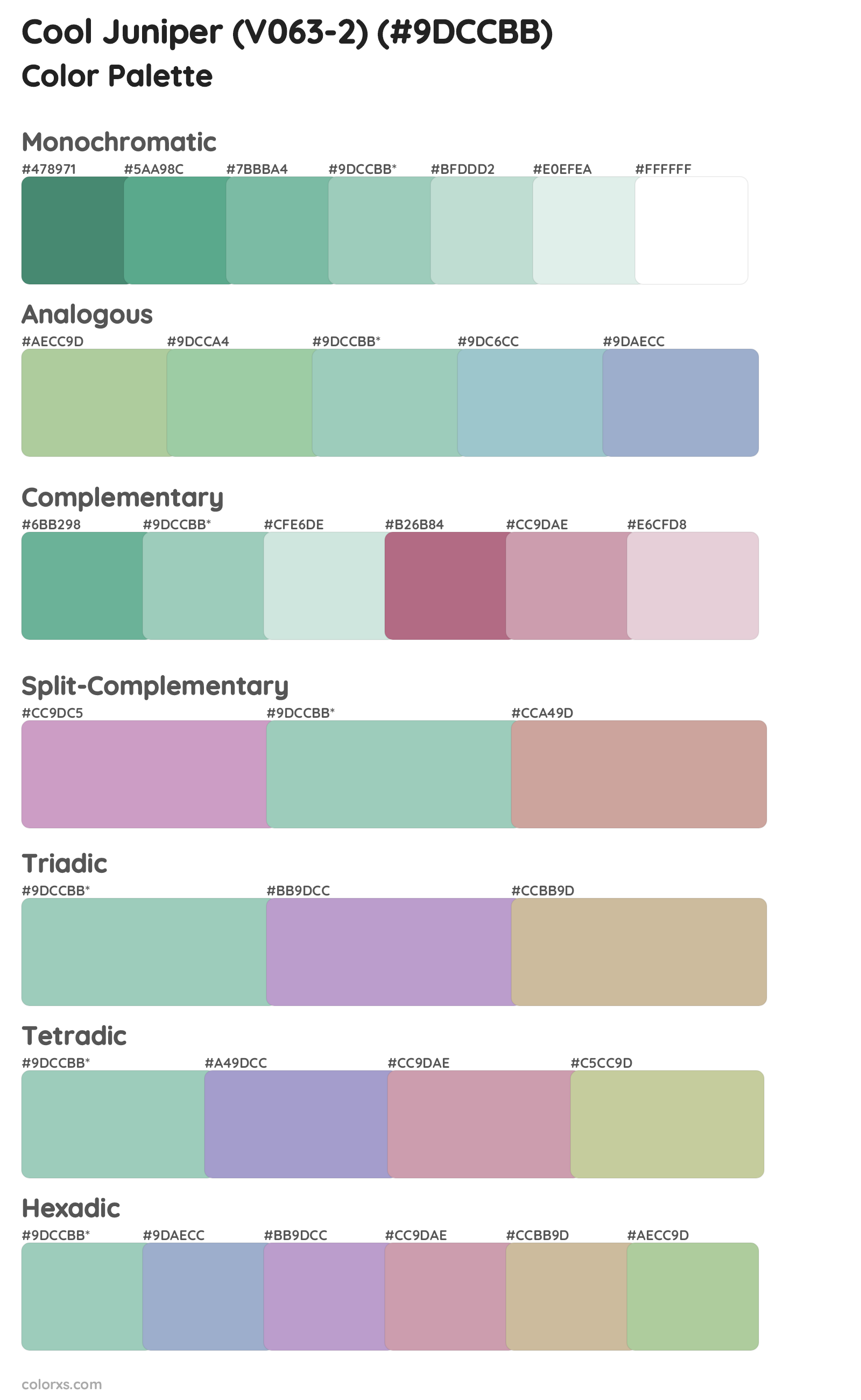 Cool Juniper (V063-2) Color Scheme Palettes