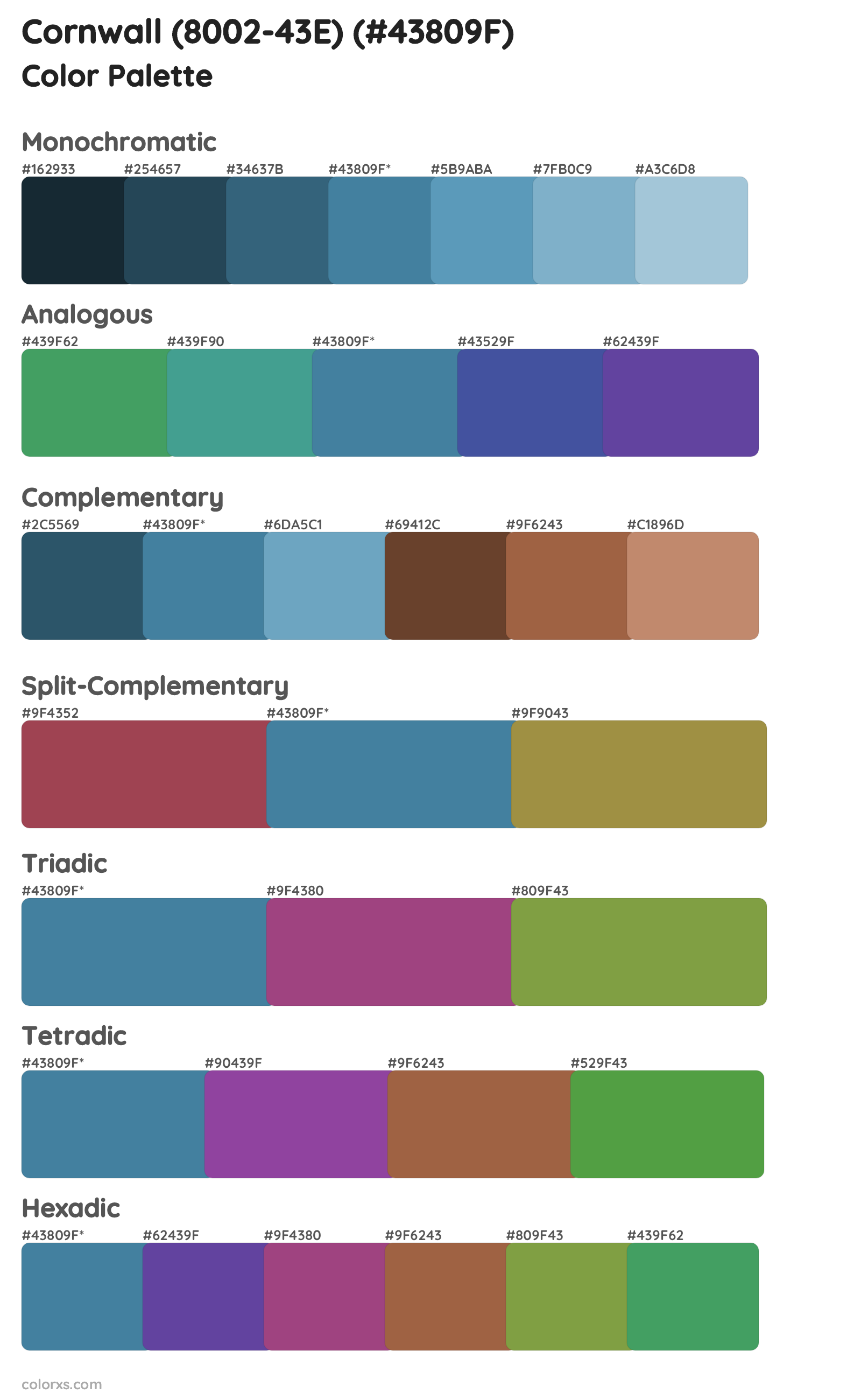 Cornwall (8002-43E) Color Scheme Palettes