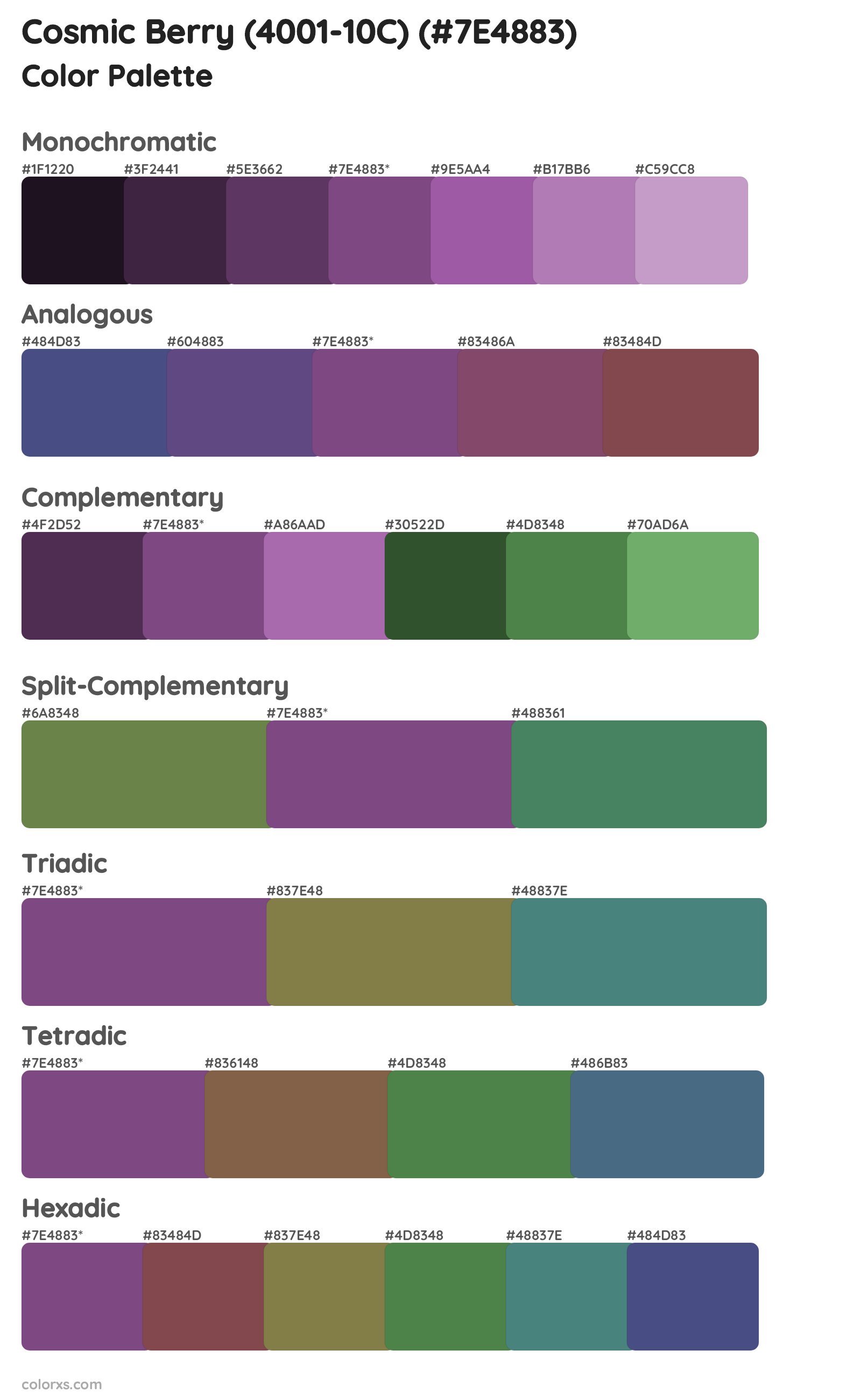 Cosmic Berry (4001-10C) Color Scheme Palettes