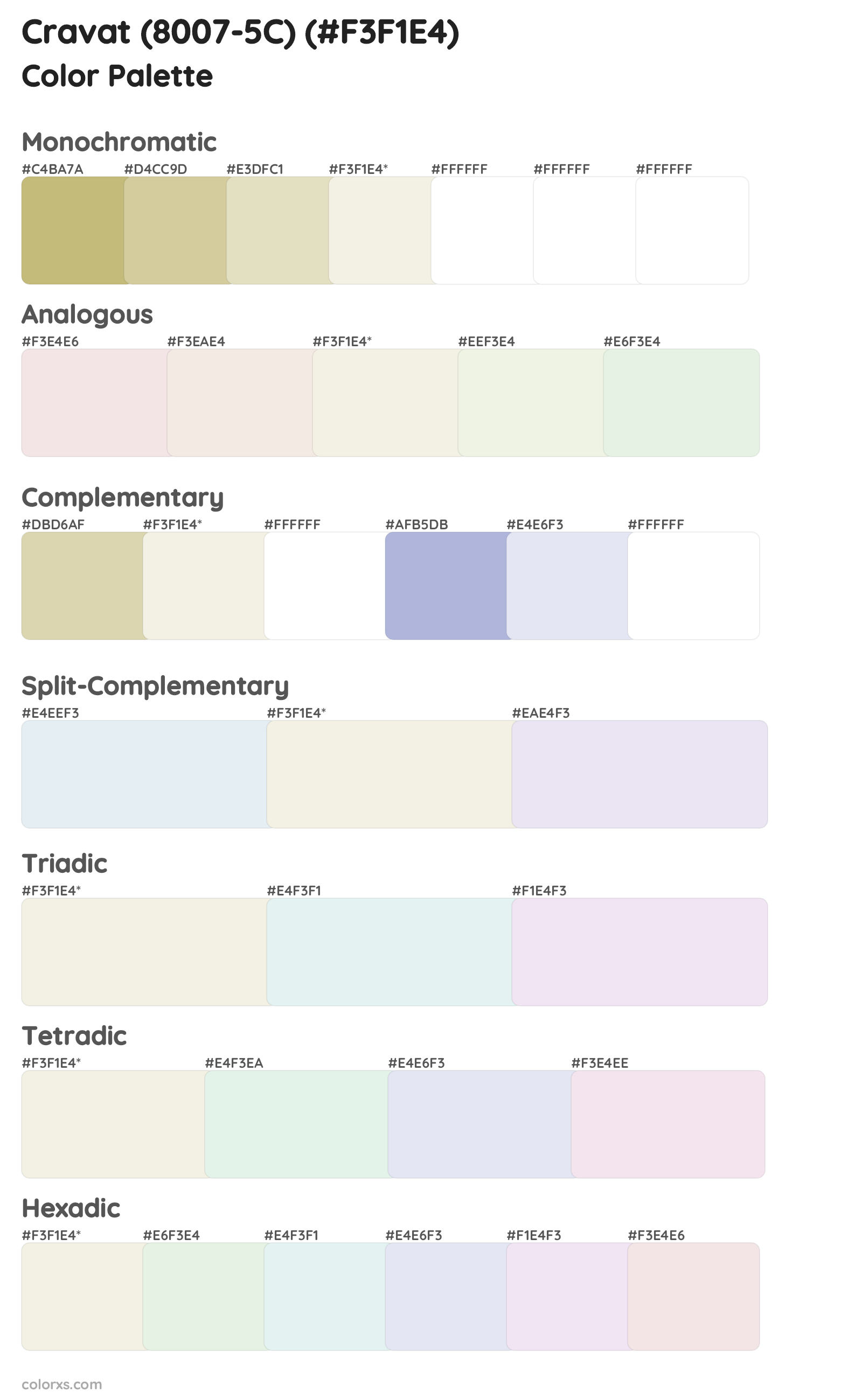 Cravat (8007-5C) Color Scheme Palettes