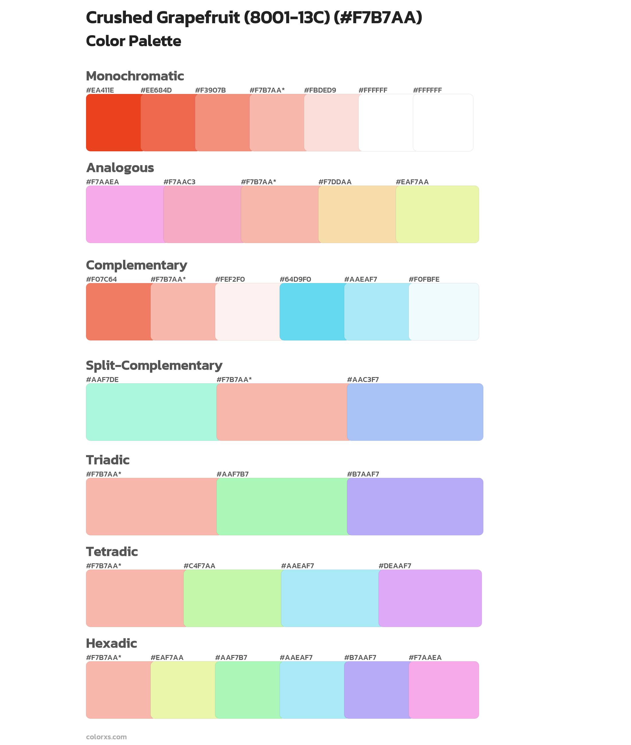 Crushed Grapefruit (8001-13C) Color Scheme Palettes