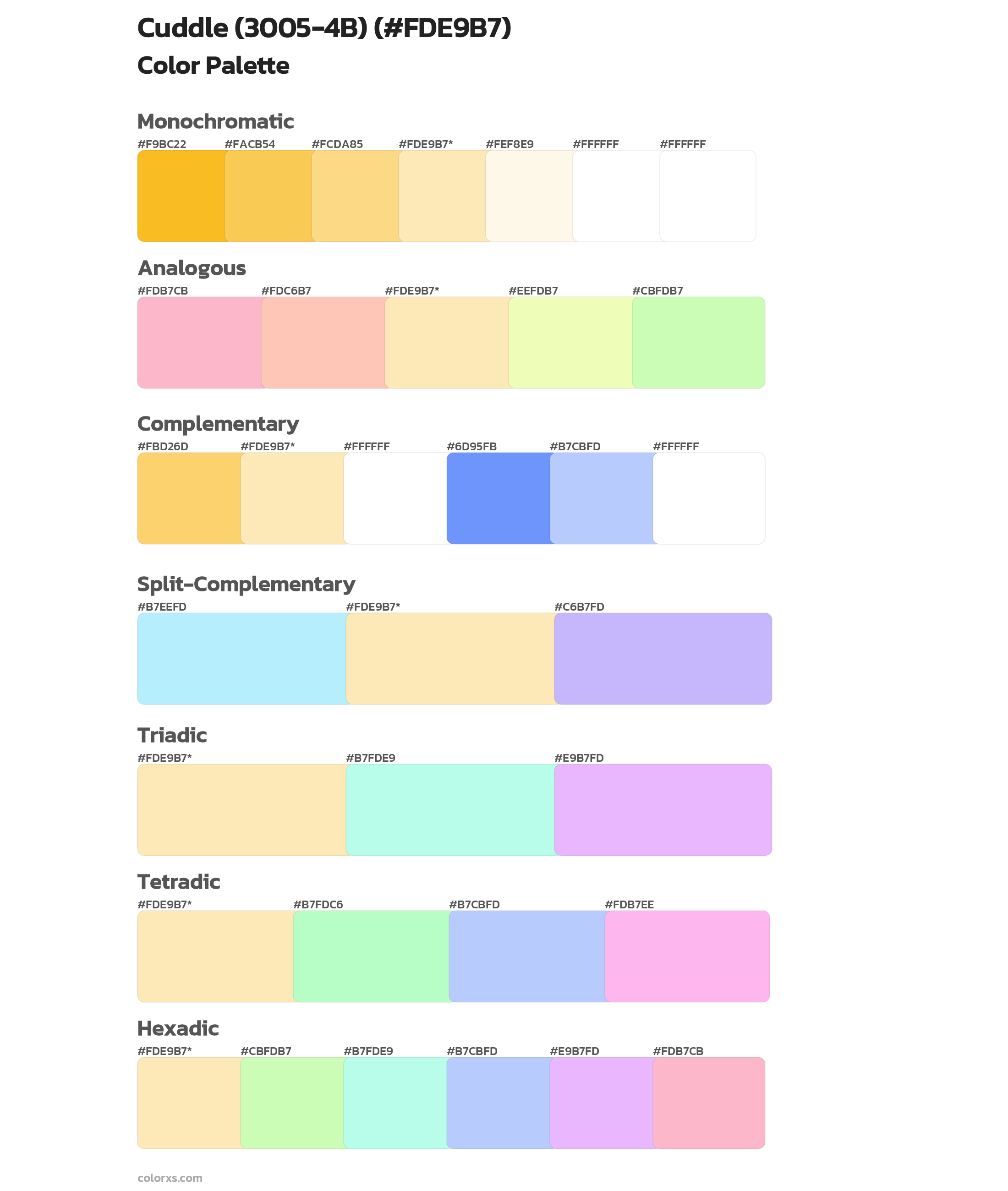 Cuddle (3005-4B) Color Scheme Palettes
