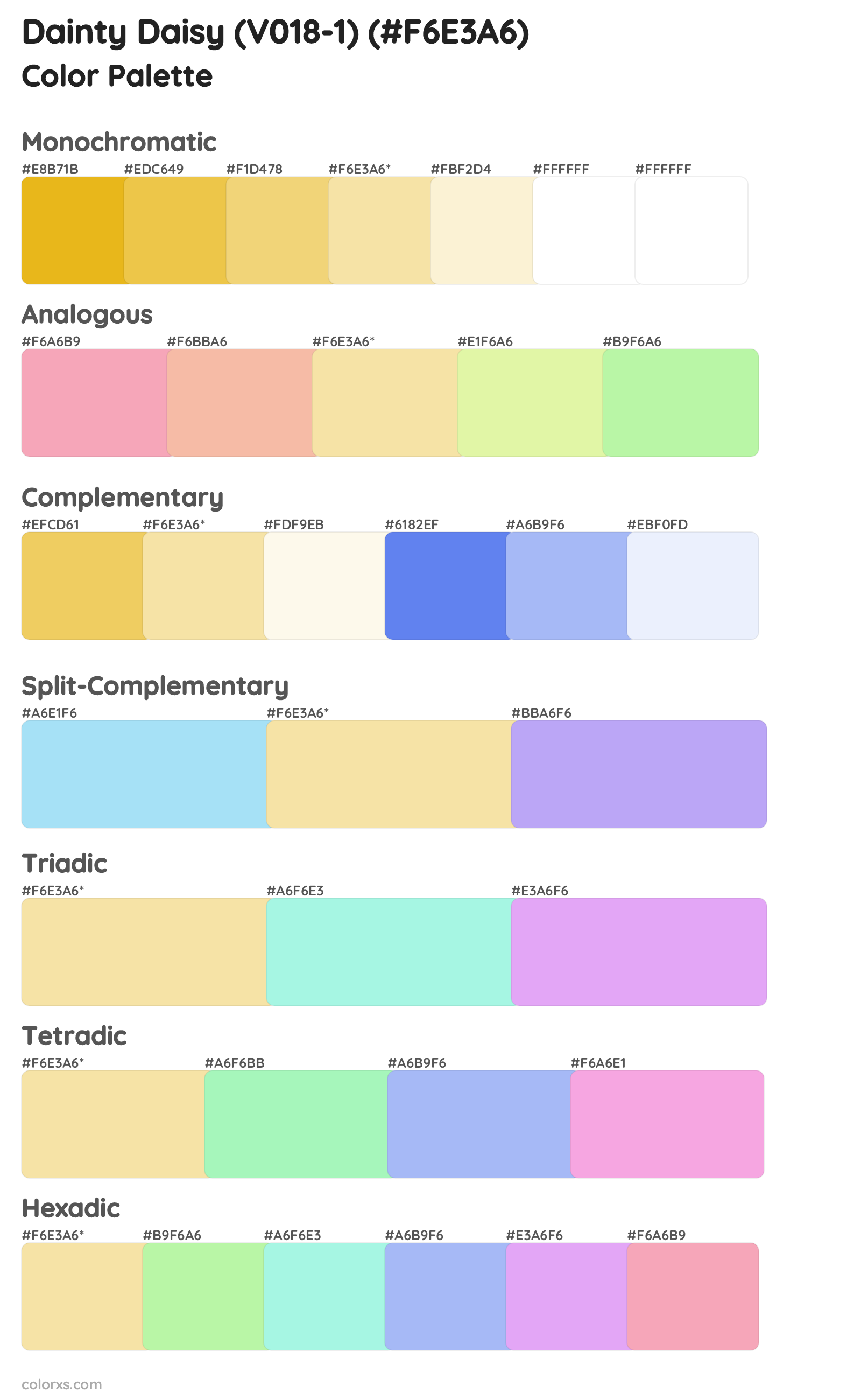 Dainty Daisy (V018-1) Color Scheme Palettes