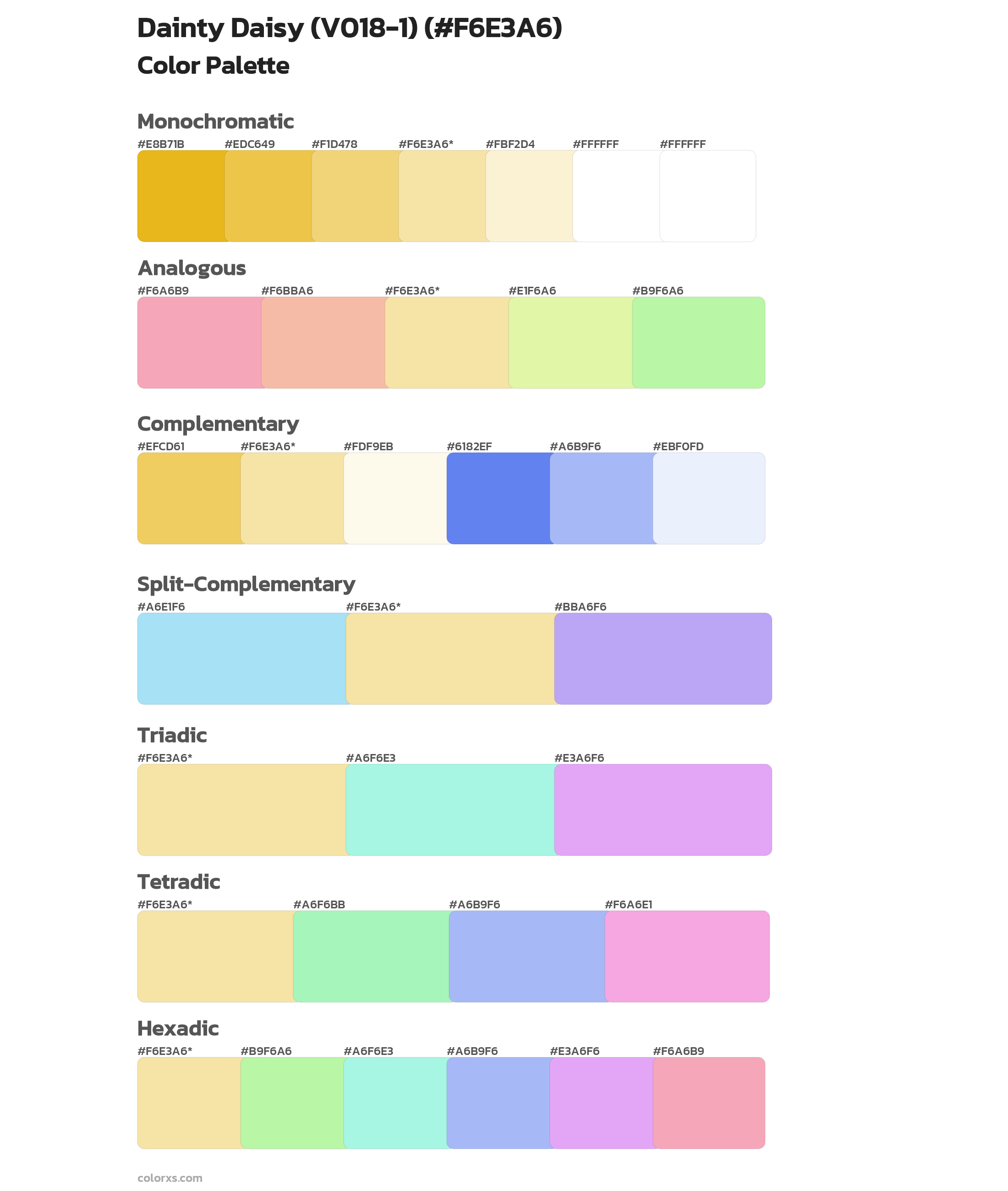 Dainty Daisy (V018-1) Color Scheme Palettes