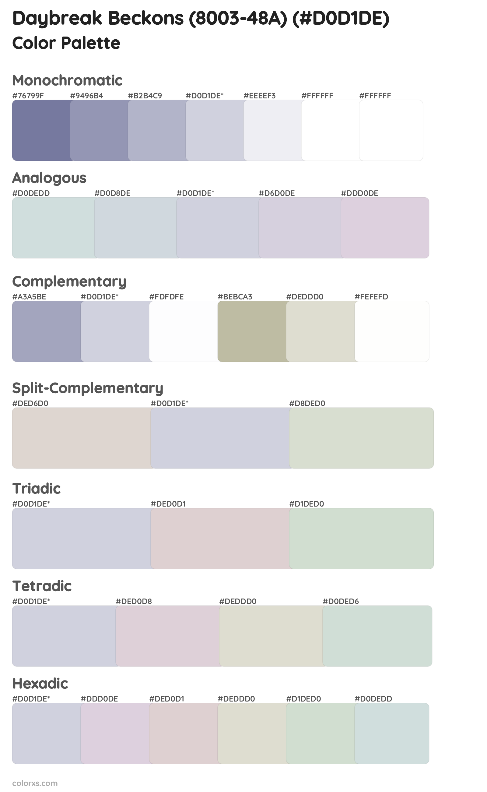 Daybreak Beckons (8003-48A) Color Scheme Palettes