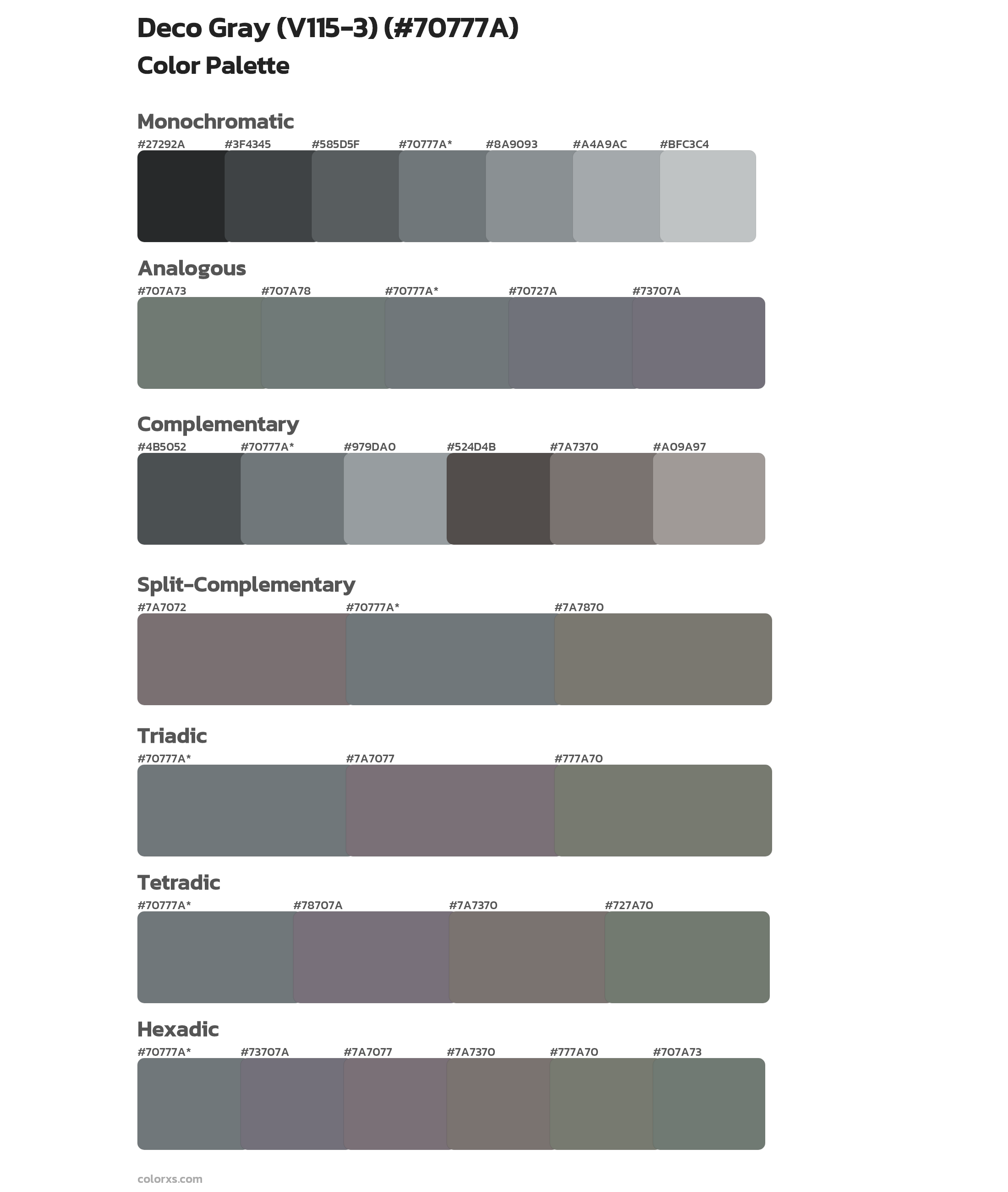 Deco Gray (V115-3) Color Scheme Palettes