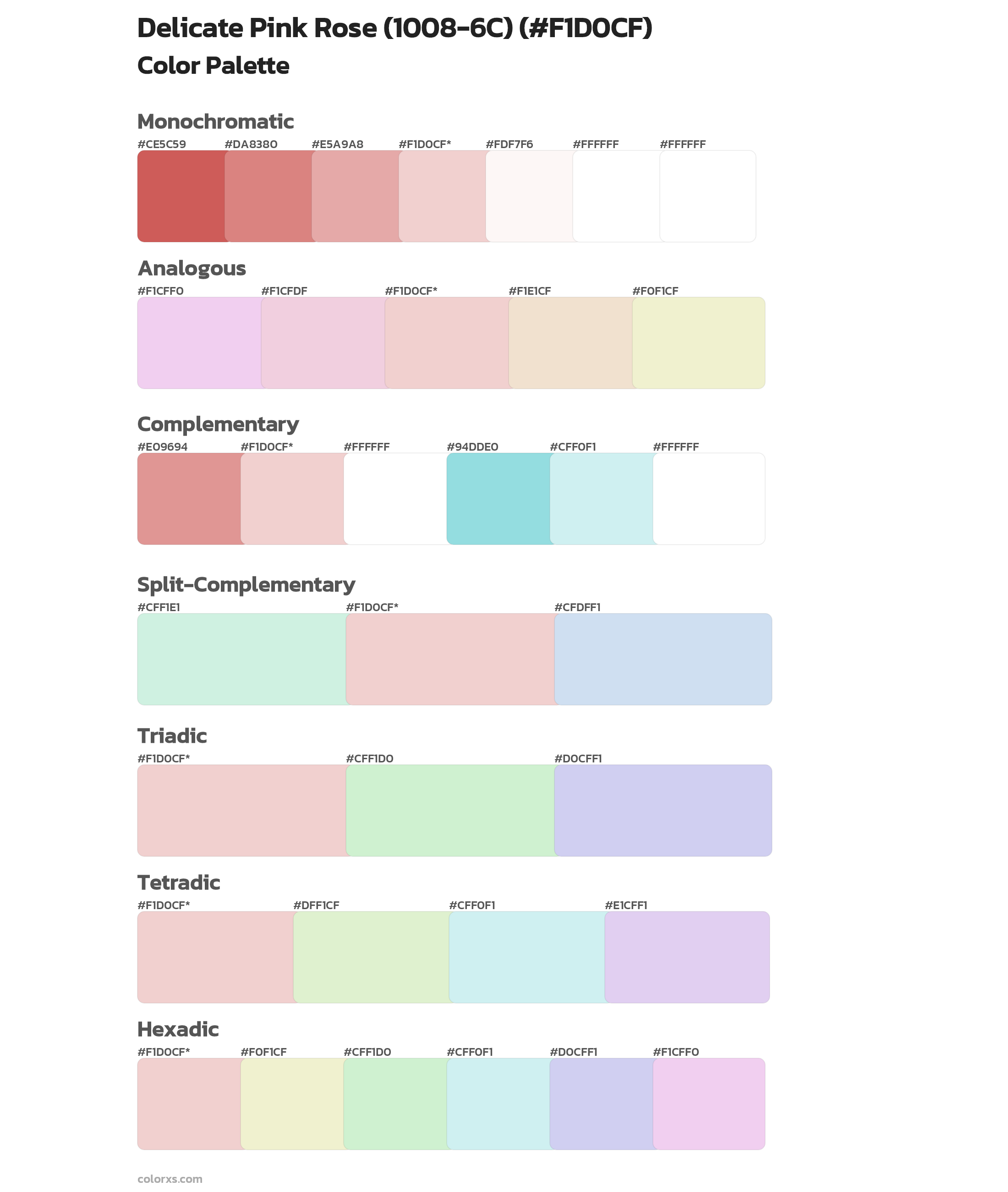 Delicate Pink Rose (1008-6C) Color Scheme Palettes