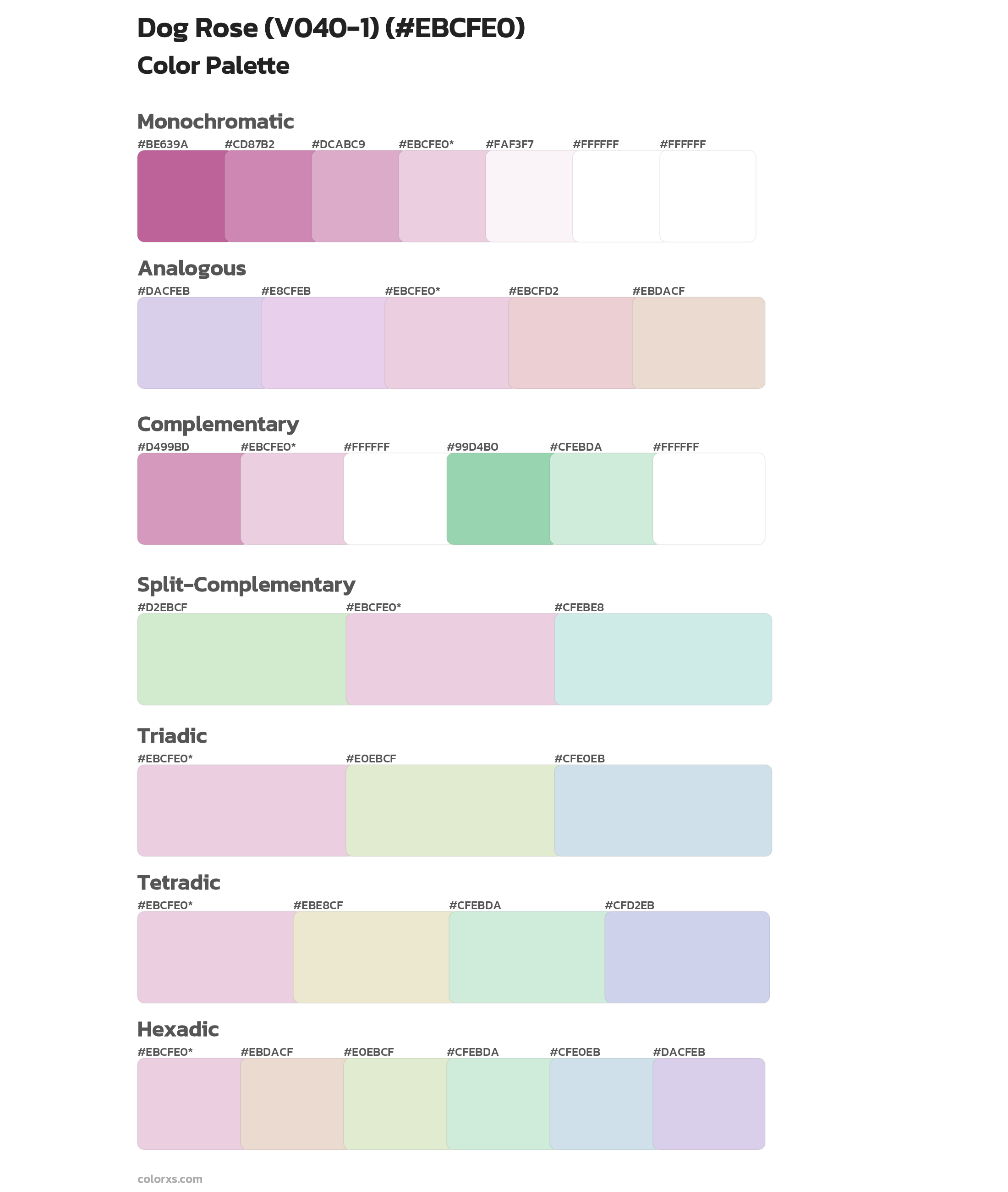 Dog Rose (V040-1) Color Scheme Palettes
