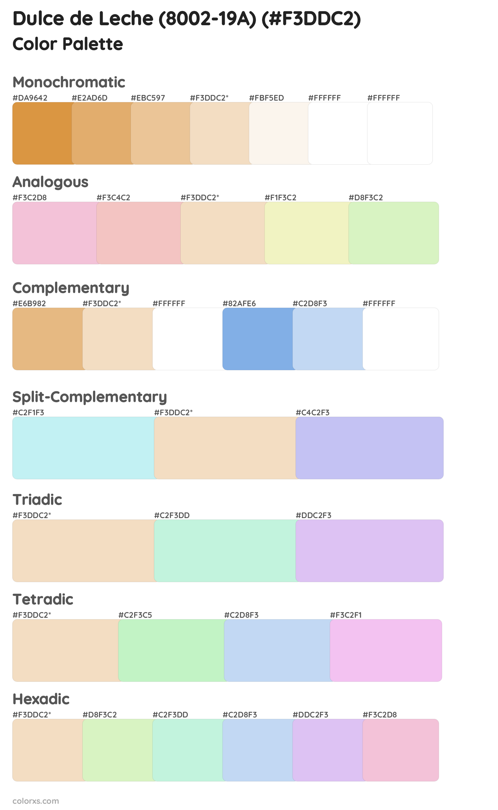 Dulce de Leche (8002-19A) Color Scheme Palettes