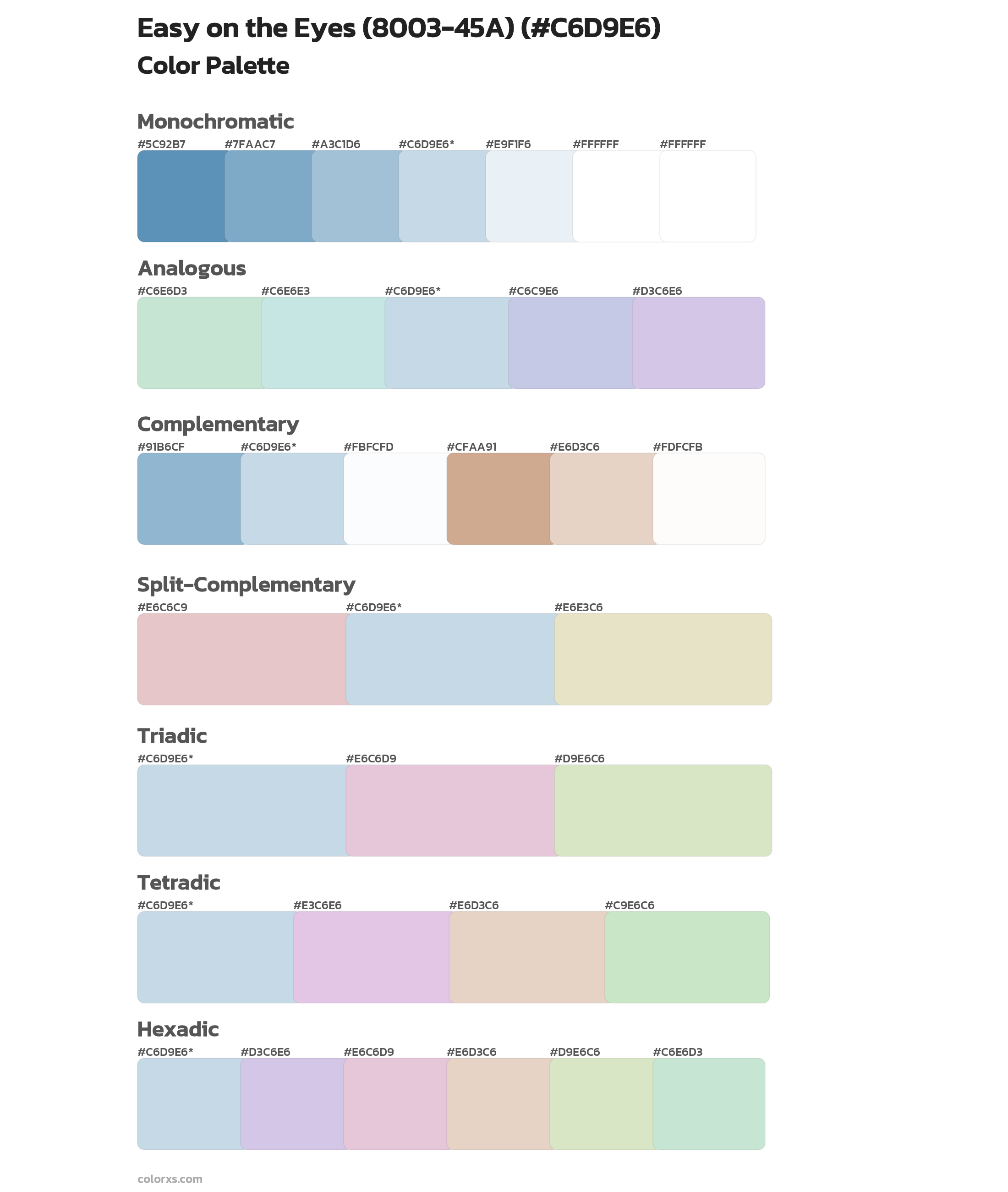 Easy on the Eyes (8003-45A) Color Scheme Palettes