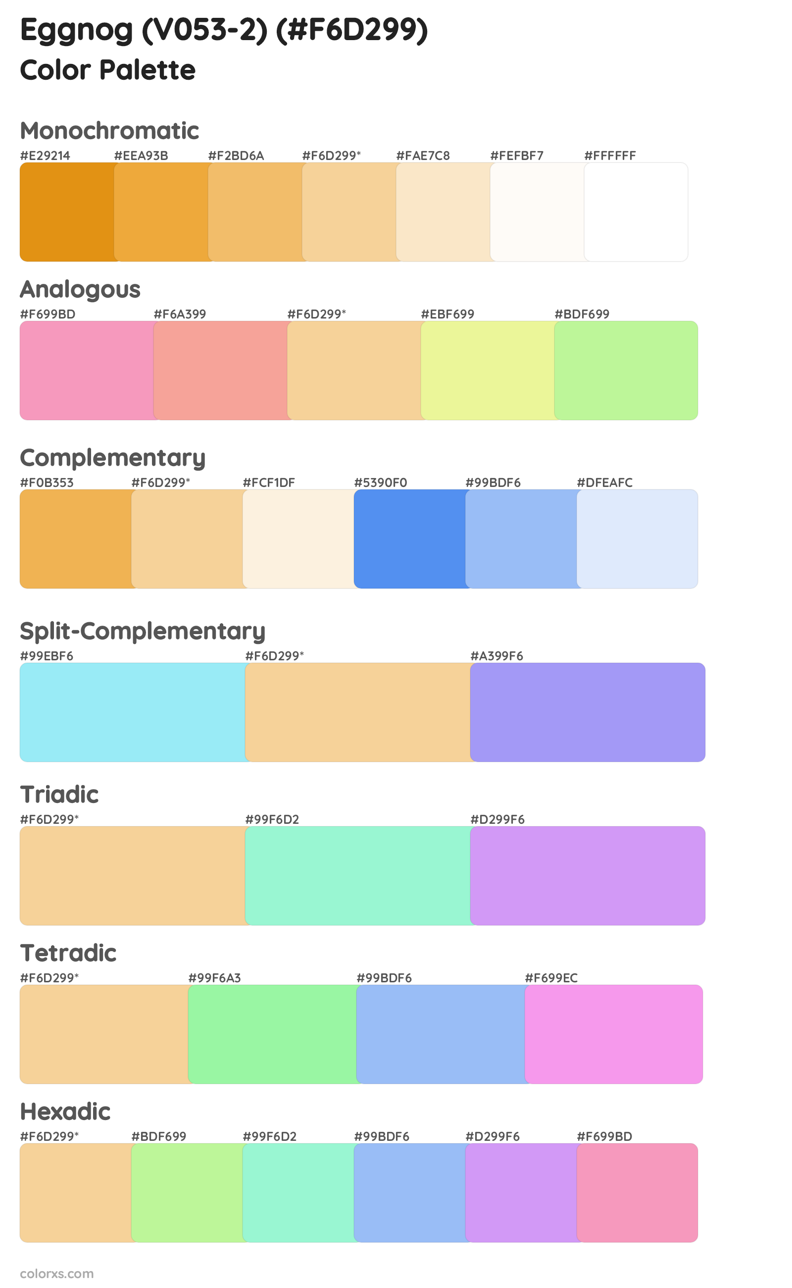 Eggnog (V053-2) Color Scheme Palettes