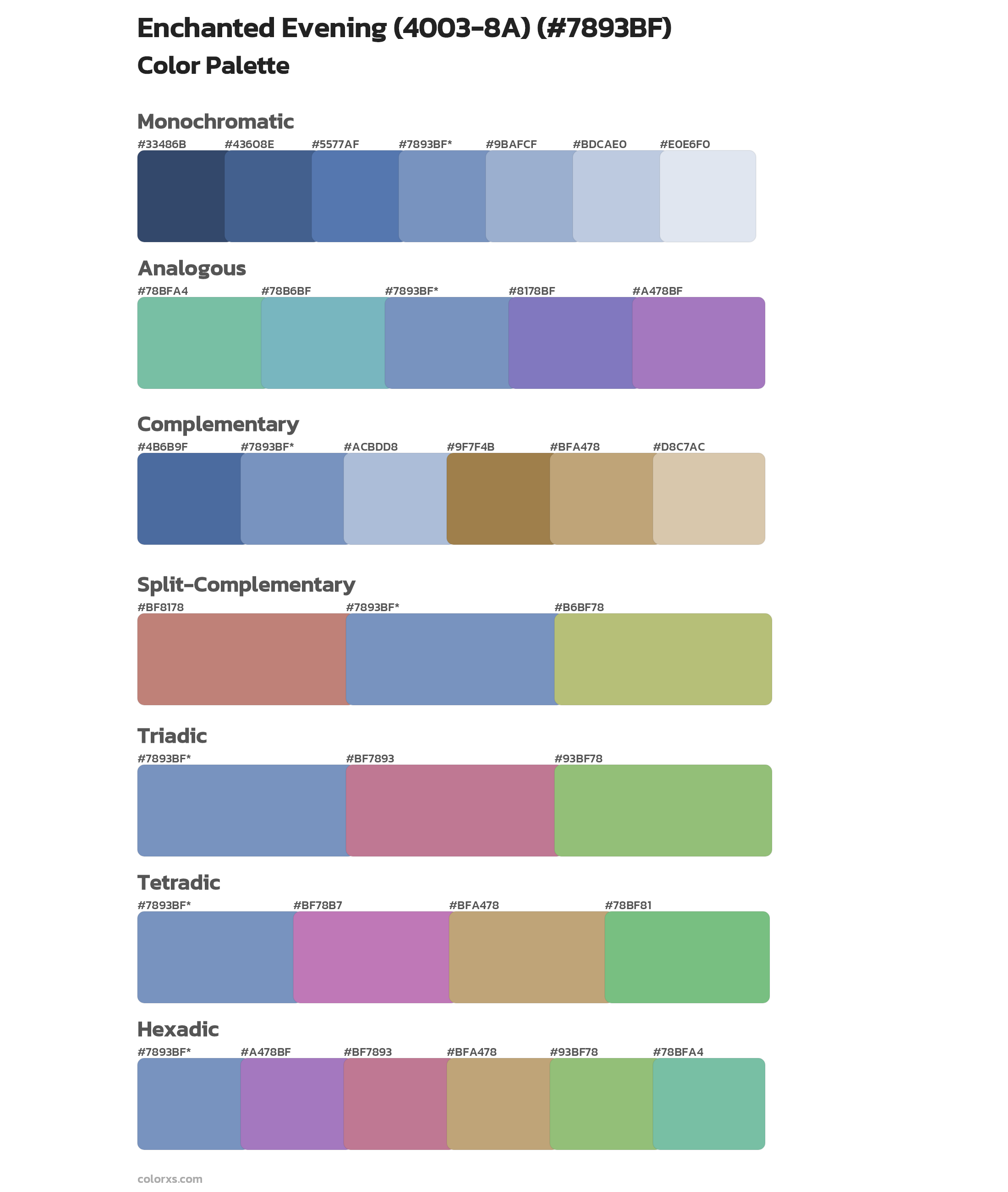 Enchanted Evening (4003-8A) Color Scheme Palettes