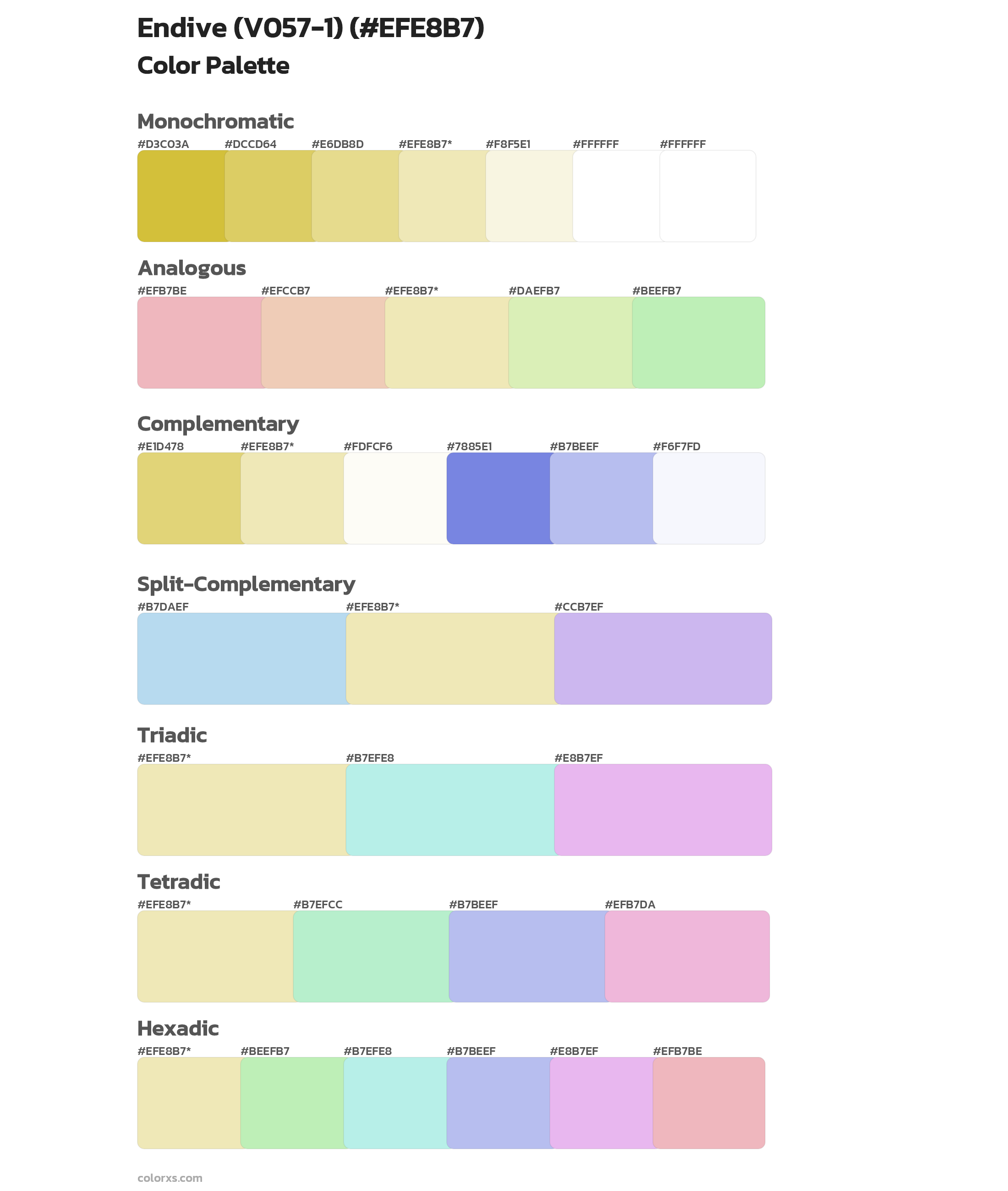 Endive (V057-1) Color Scheme Palettes