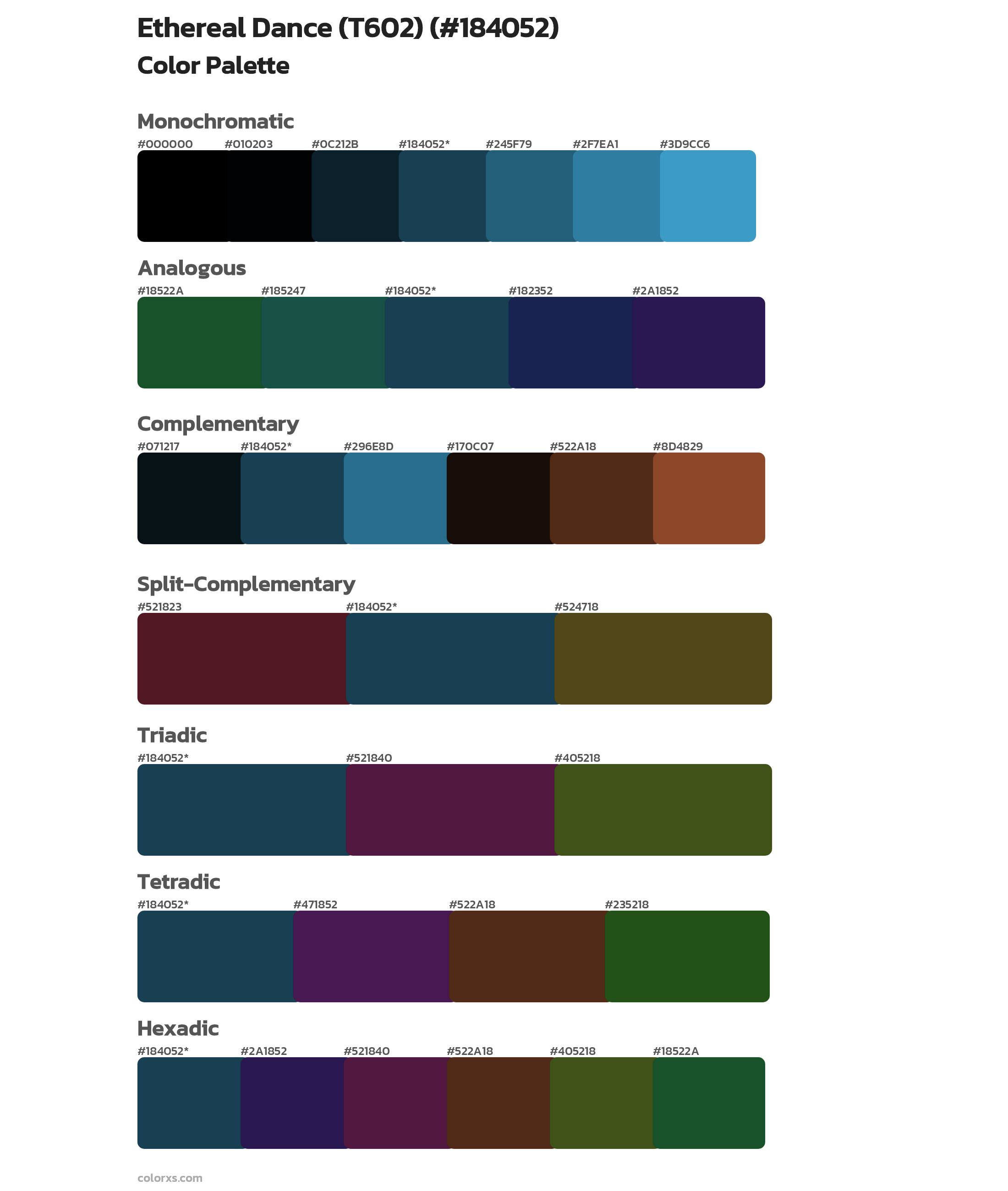 Ethereal Dance (T602) Color Scheme Palettes