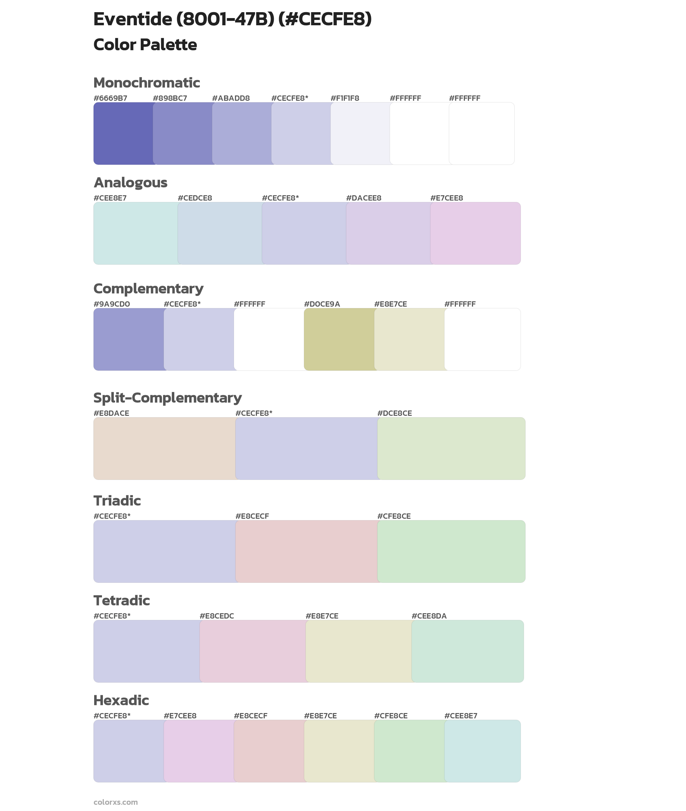 Eventide (8001-47B) Color Scheme Palettes