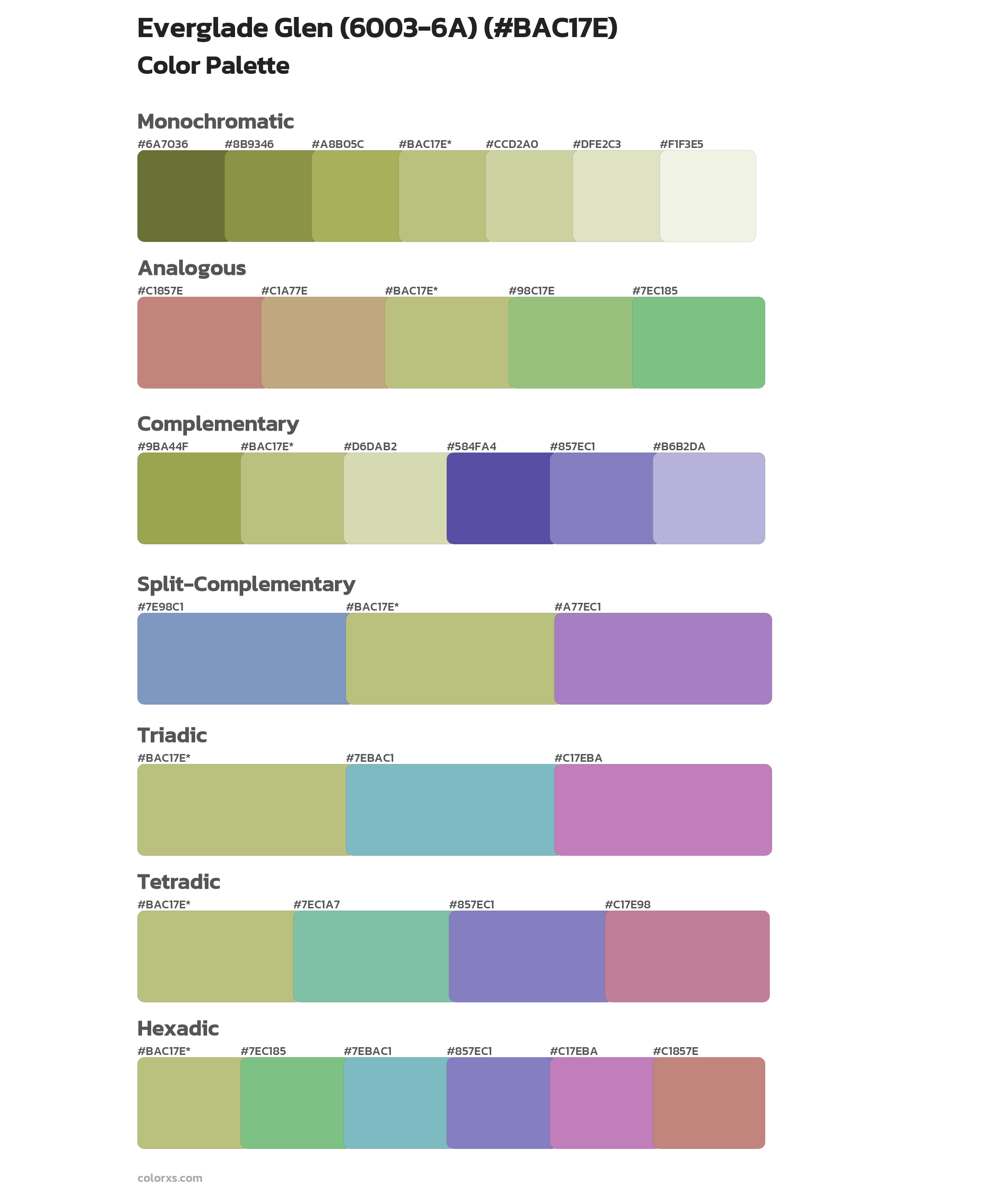 Everglade Glen (6003-6A) Color Scheme Palettes