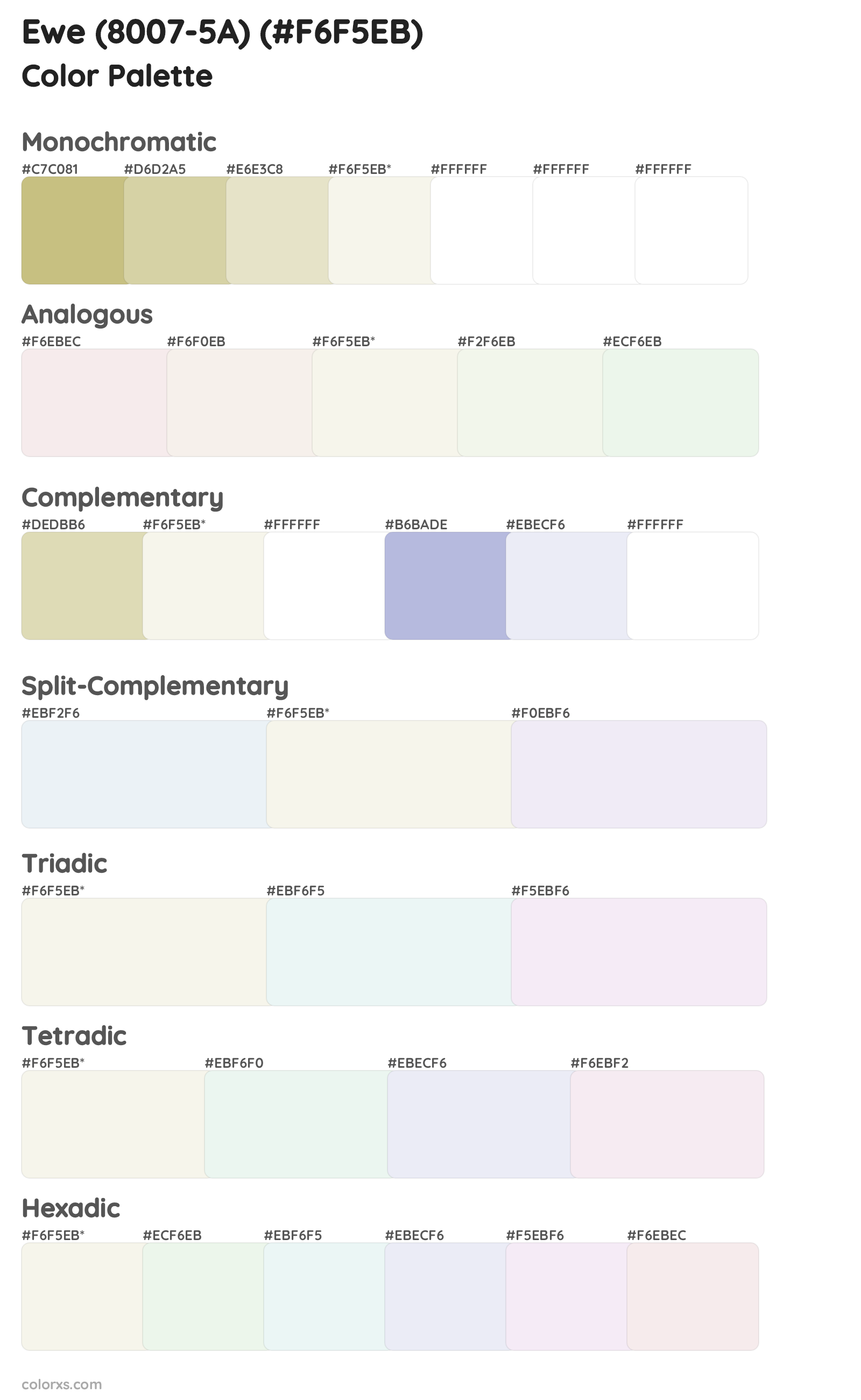 Ewe (8007-5A) Color Scheme Palettes