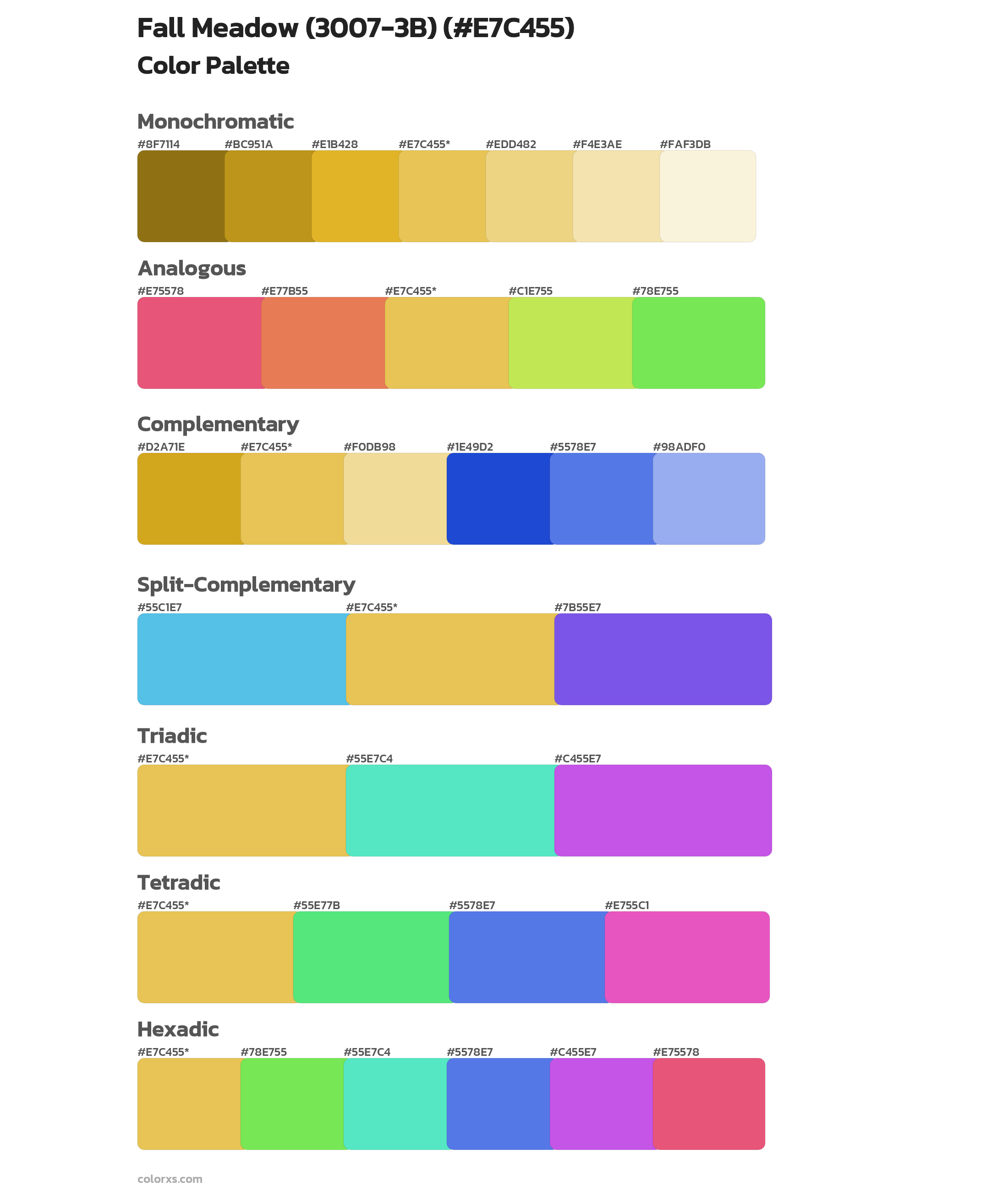 Fall Meadow (3007-3B) Color Scheme Palettes
