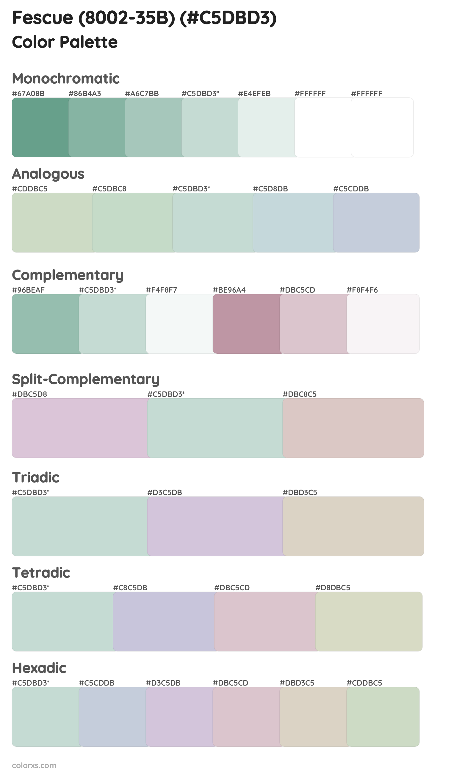 Fescue (8002-35B) Color Scheme Palettes