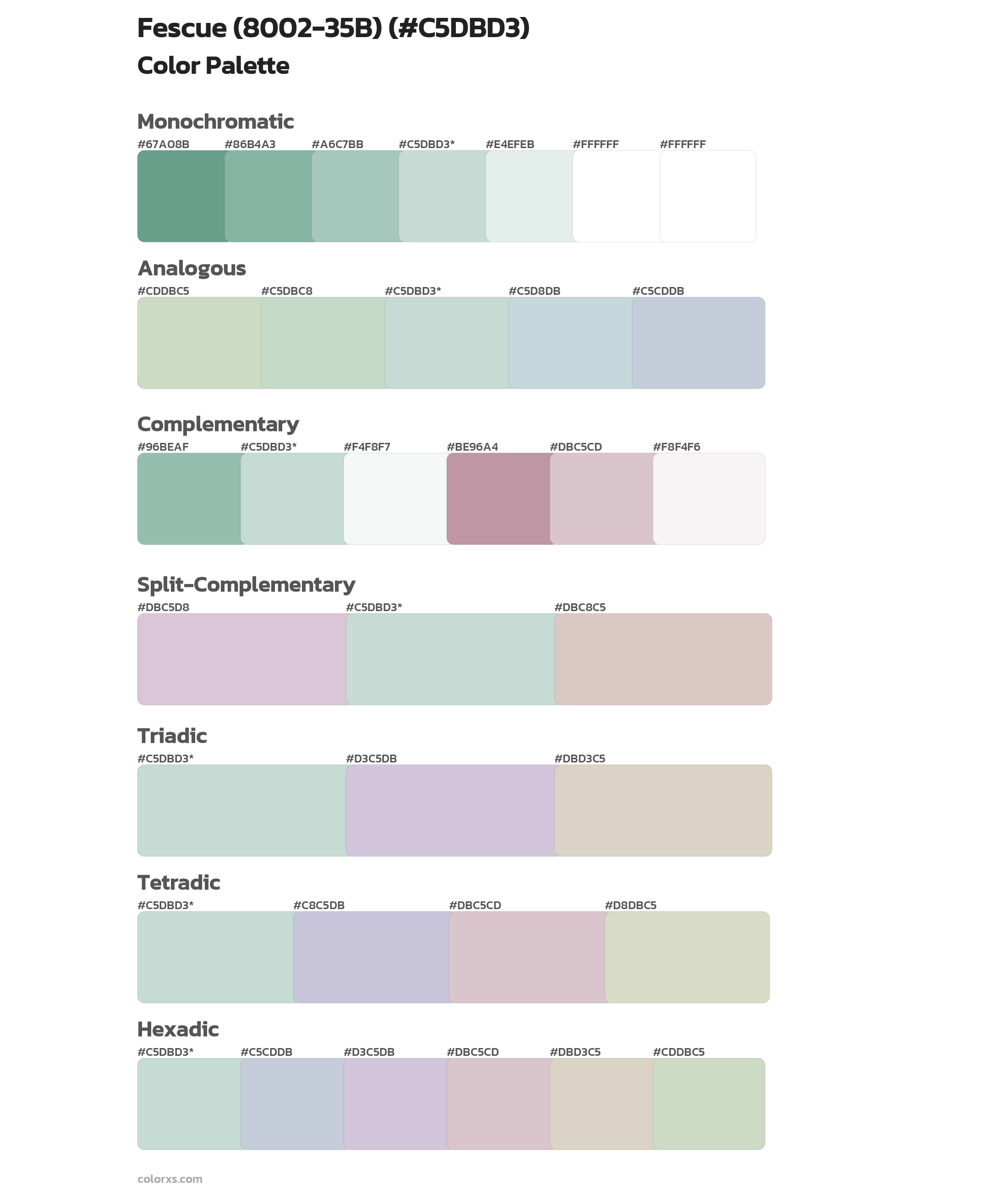 Fescue (8002-35B) Color Scheme Palettes