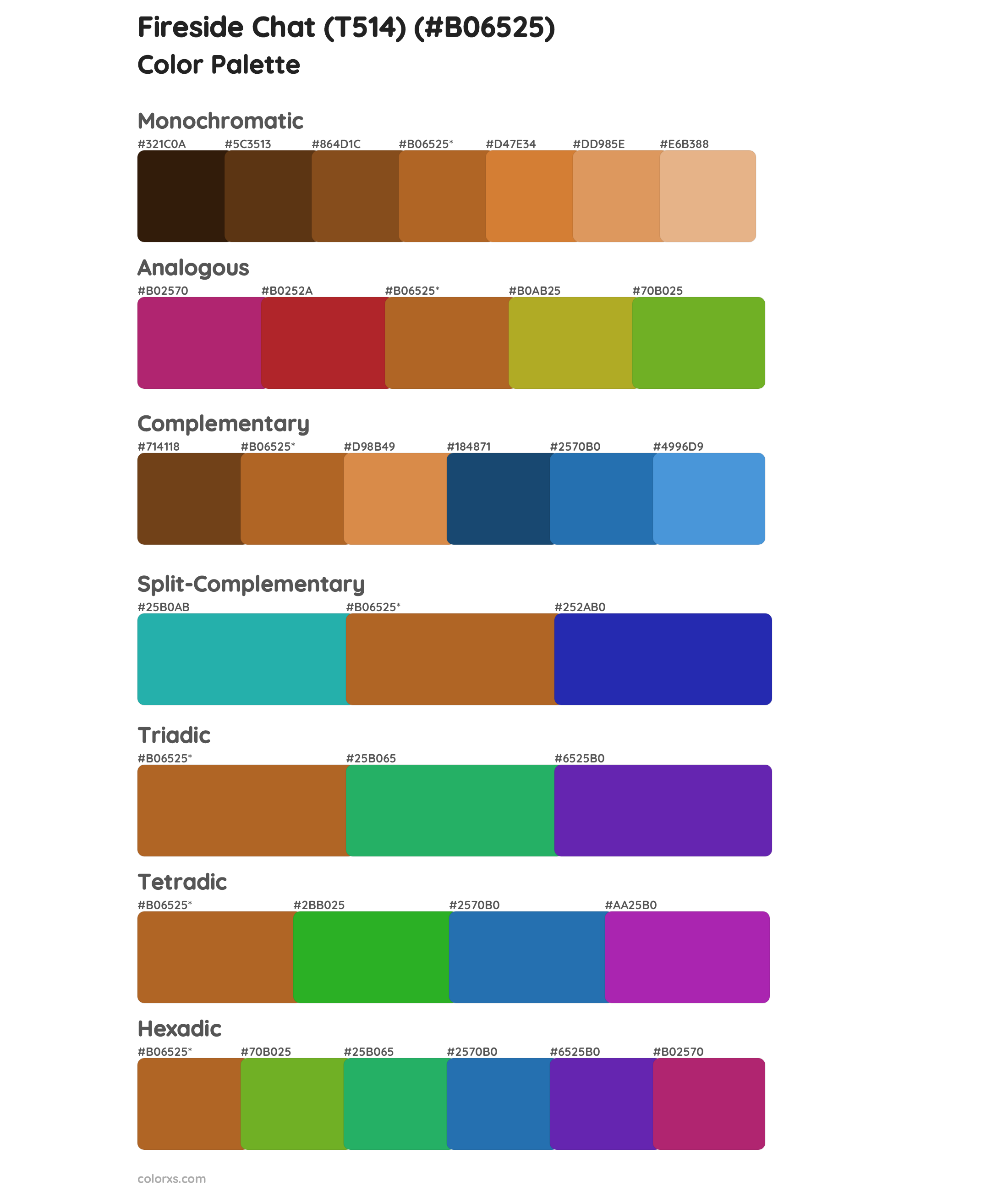 Fireside Chat (T514) Color Scheme Palettes