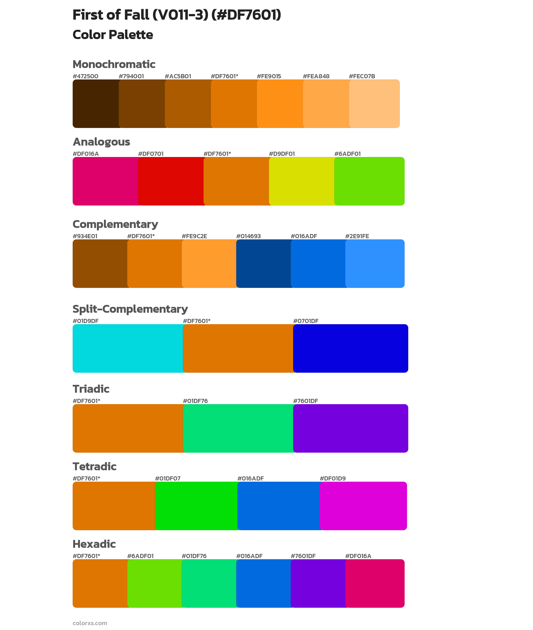 First of Fall (V011-3) Color Scheme Palettes