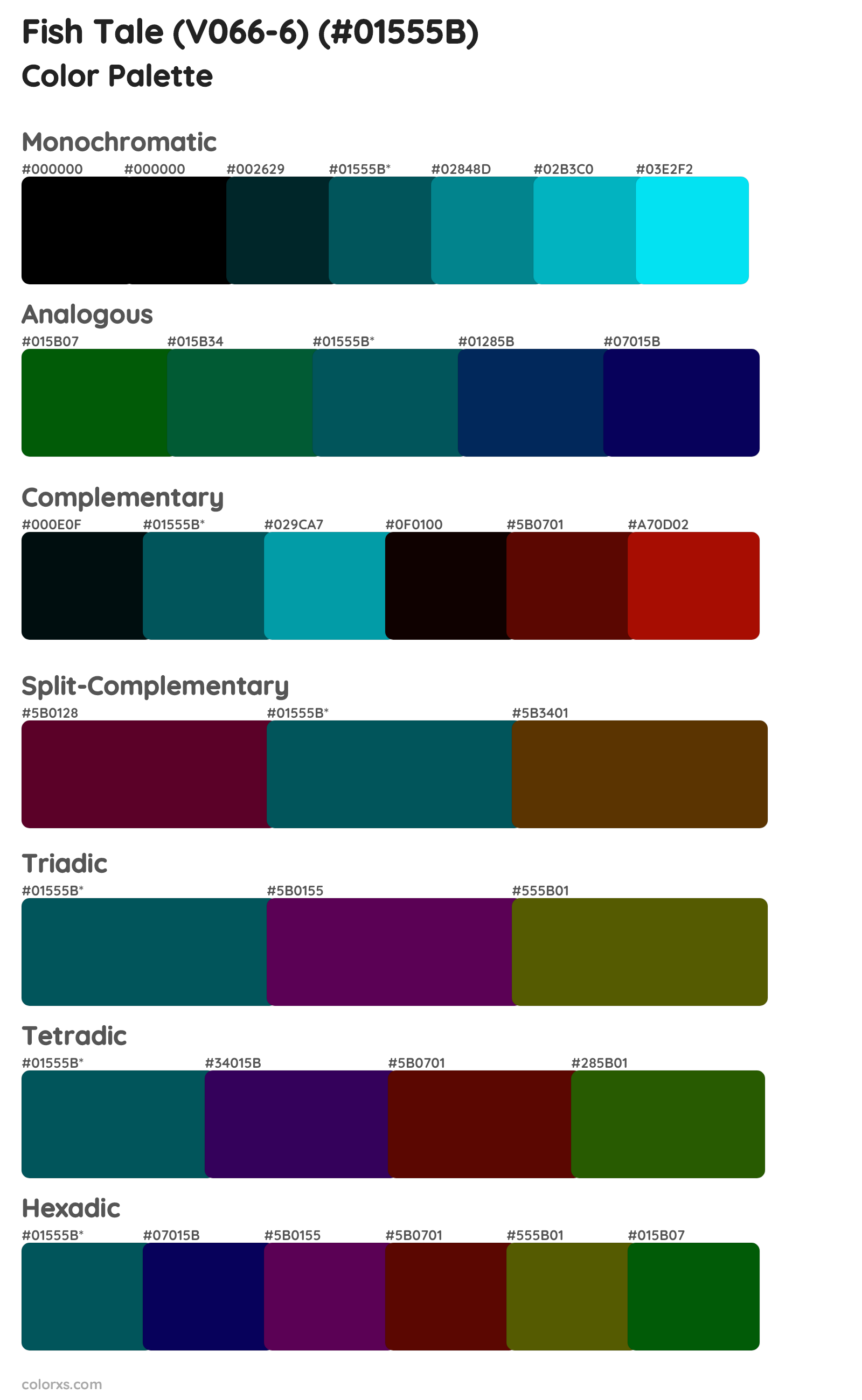 Fish Tale (V066-6) Color Scheme Palettes