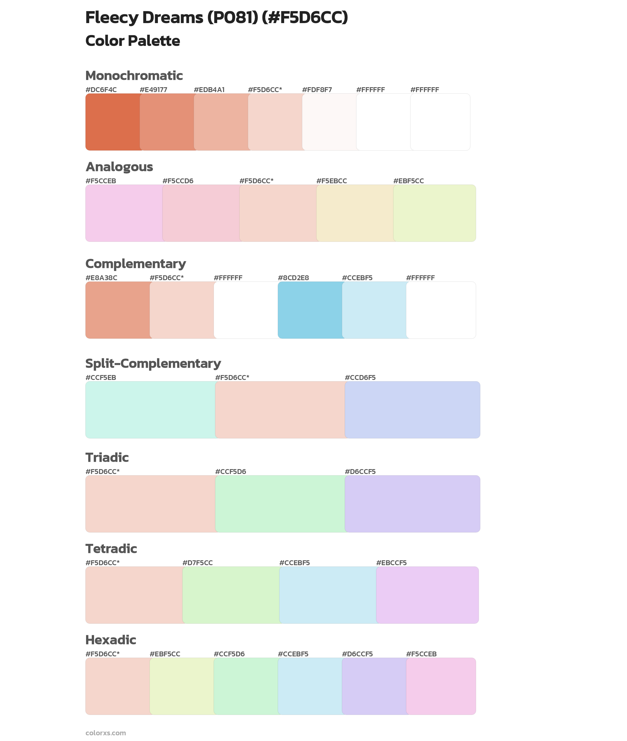 Fleecy Dreams (P081) Color Scheme Palettes