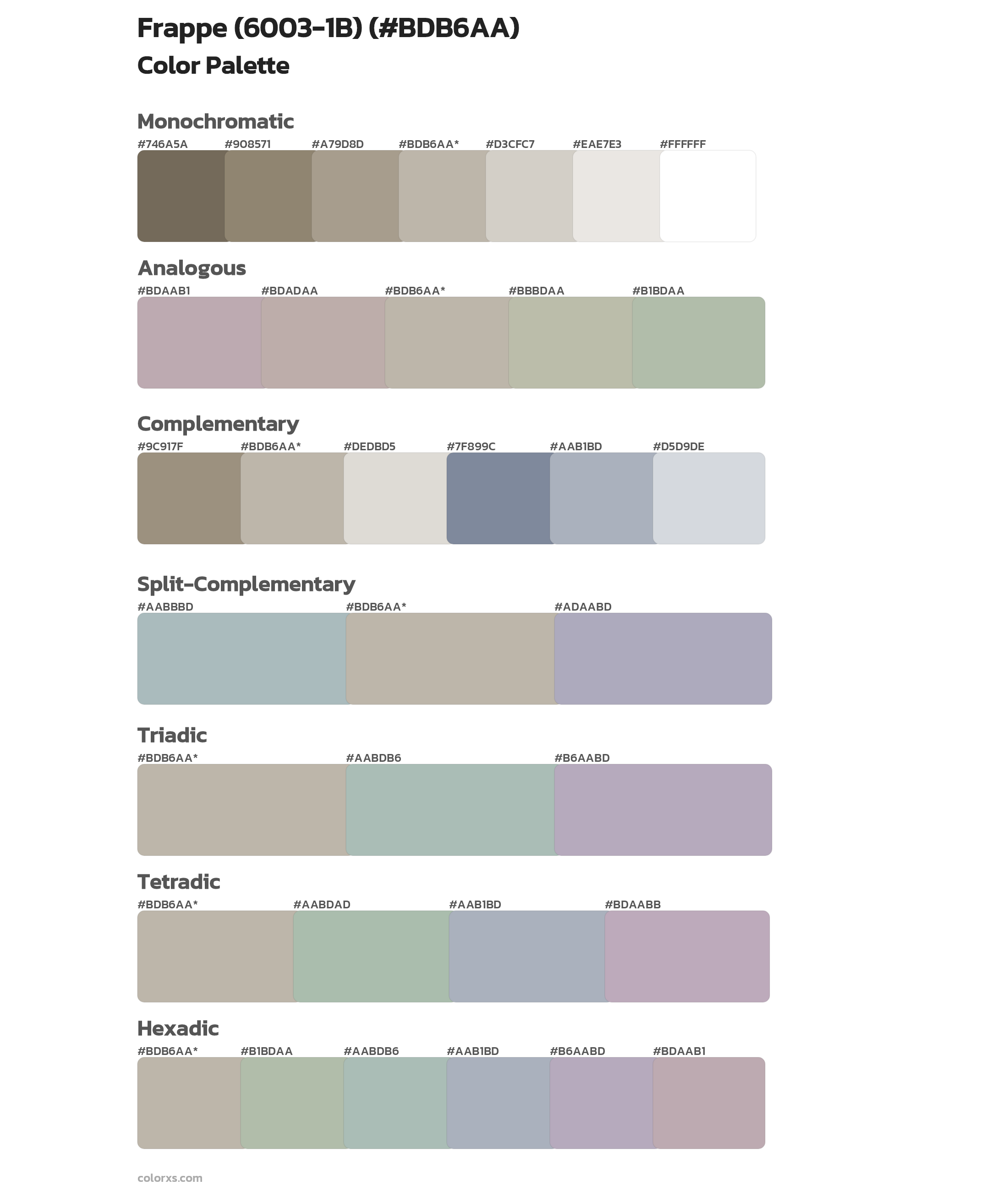 Frappe (6003-1B) Color Scheme Palettes
