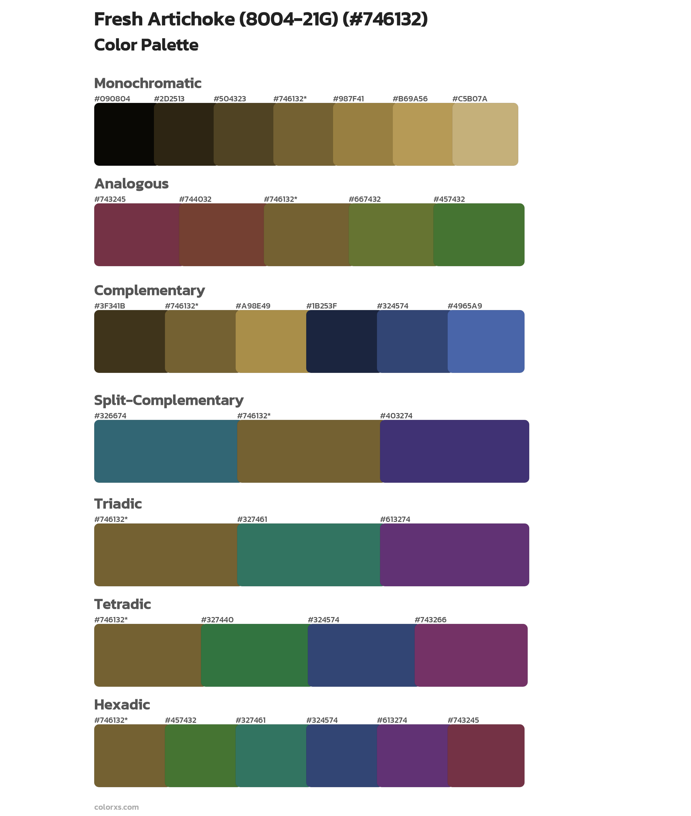 Fresh Artichoke (8004-21G) Color Scheme Palettes