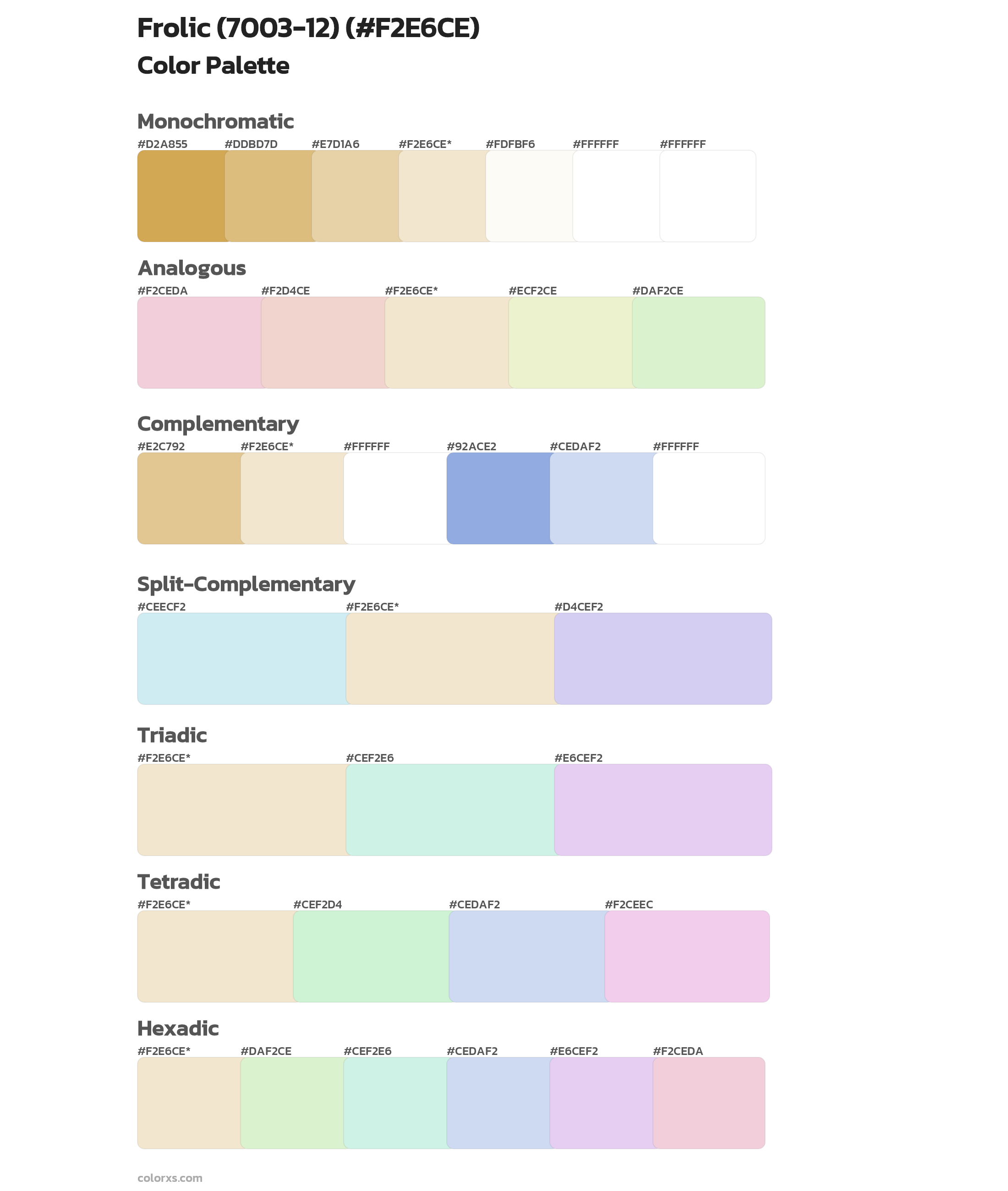 Frolic (7003-12) Color Scheme Palettes