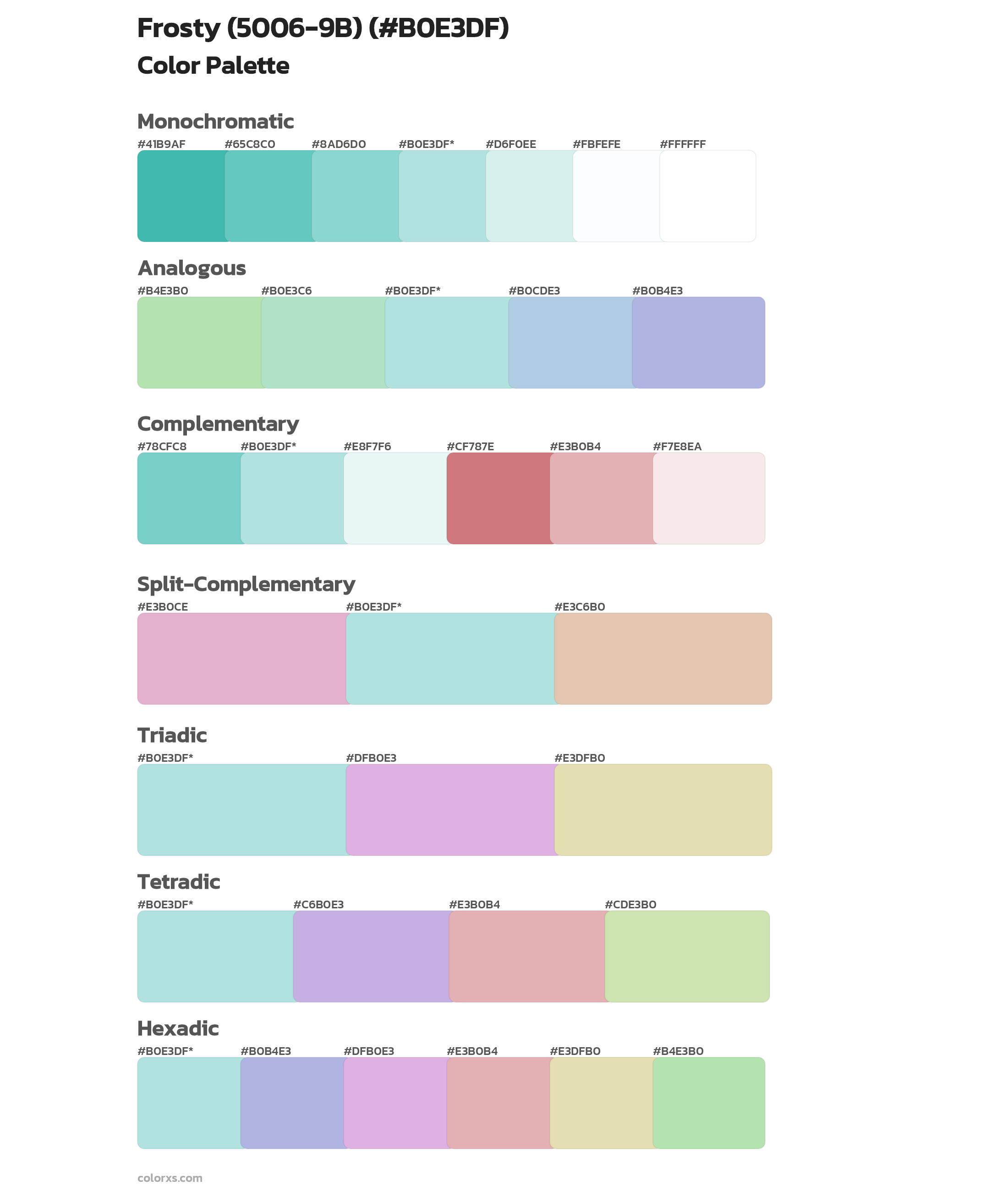 Frosty (5006-9B) Color Scheme Palettes
