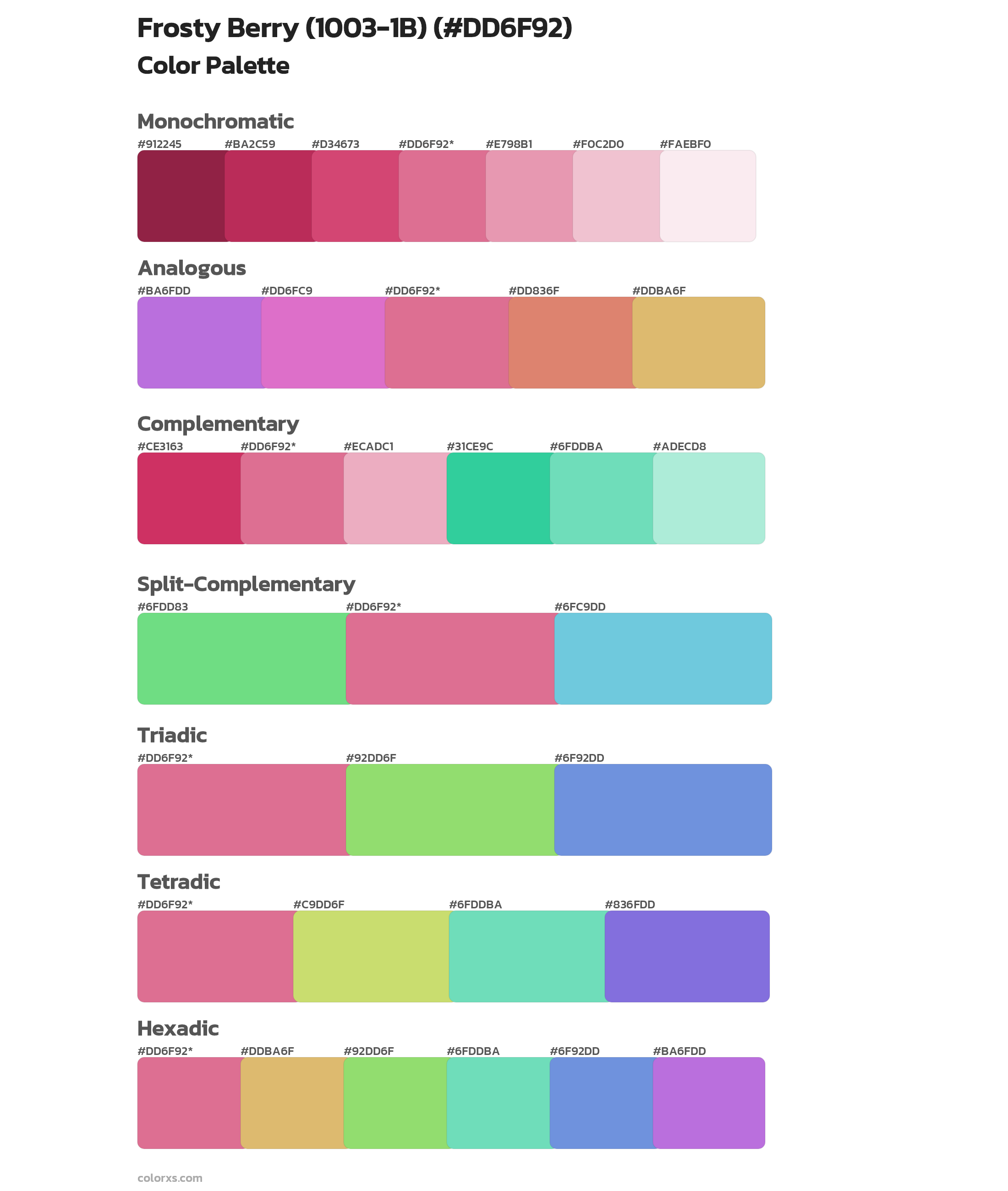 Frosty Berry (1003-1B) Color Scheme Palettes