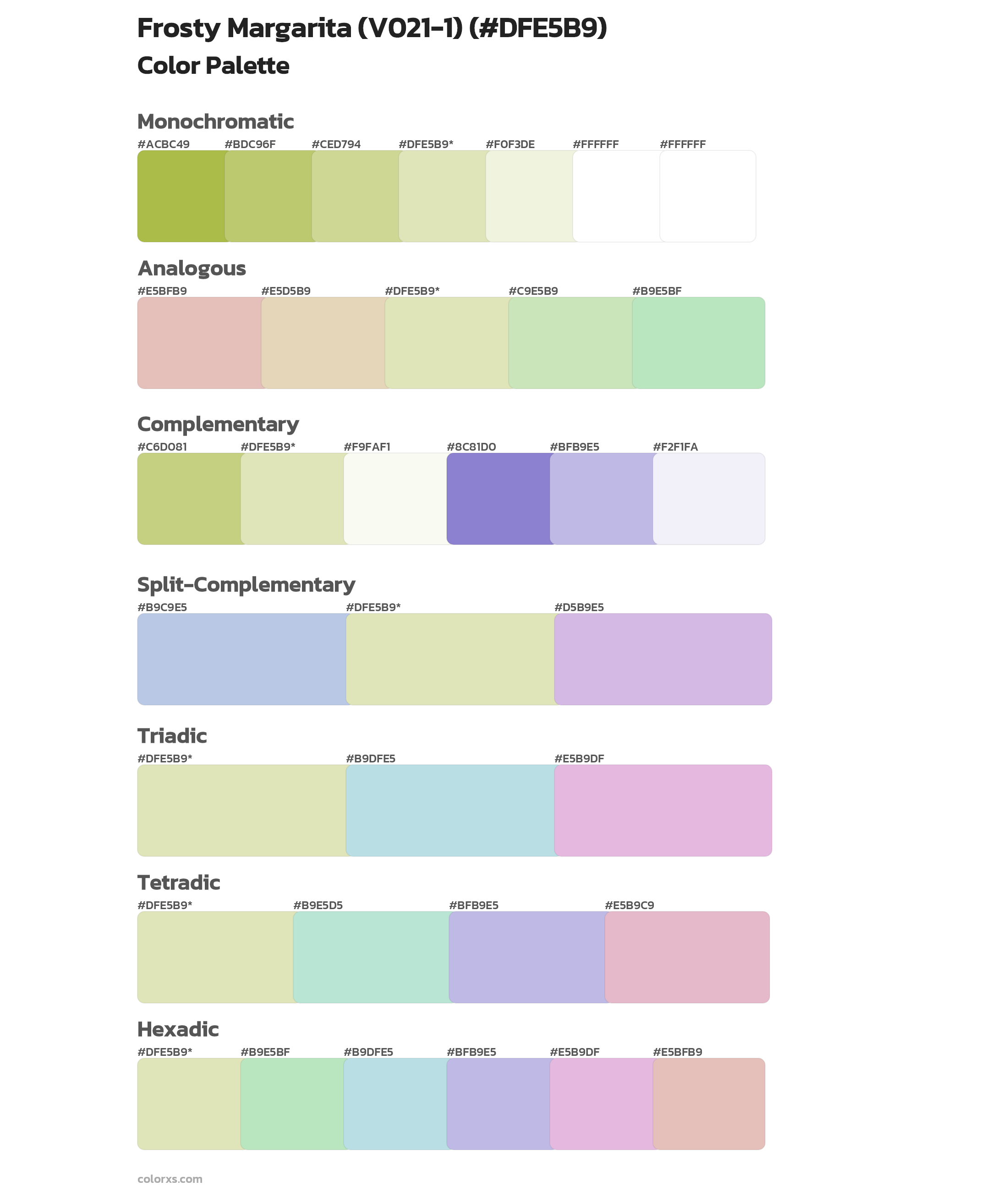 Frosty Margarita (V021-1) Color Scheme Palettes