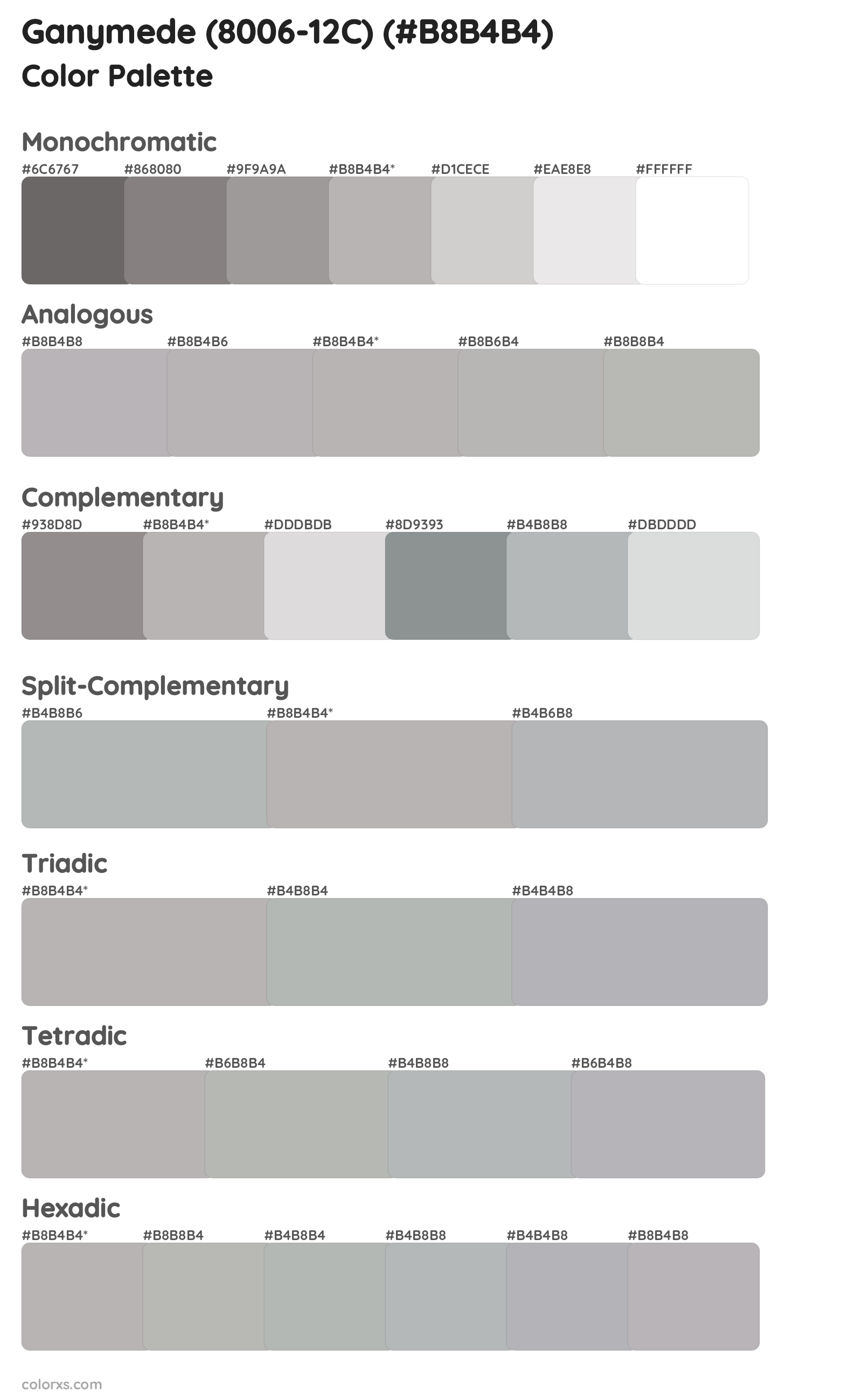 Ganymede (8006-12C) Color Scheme Palettes