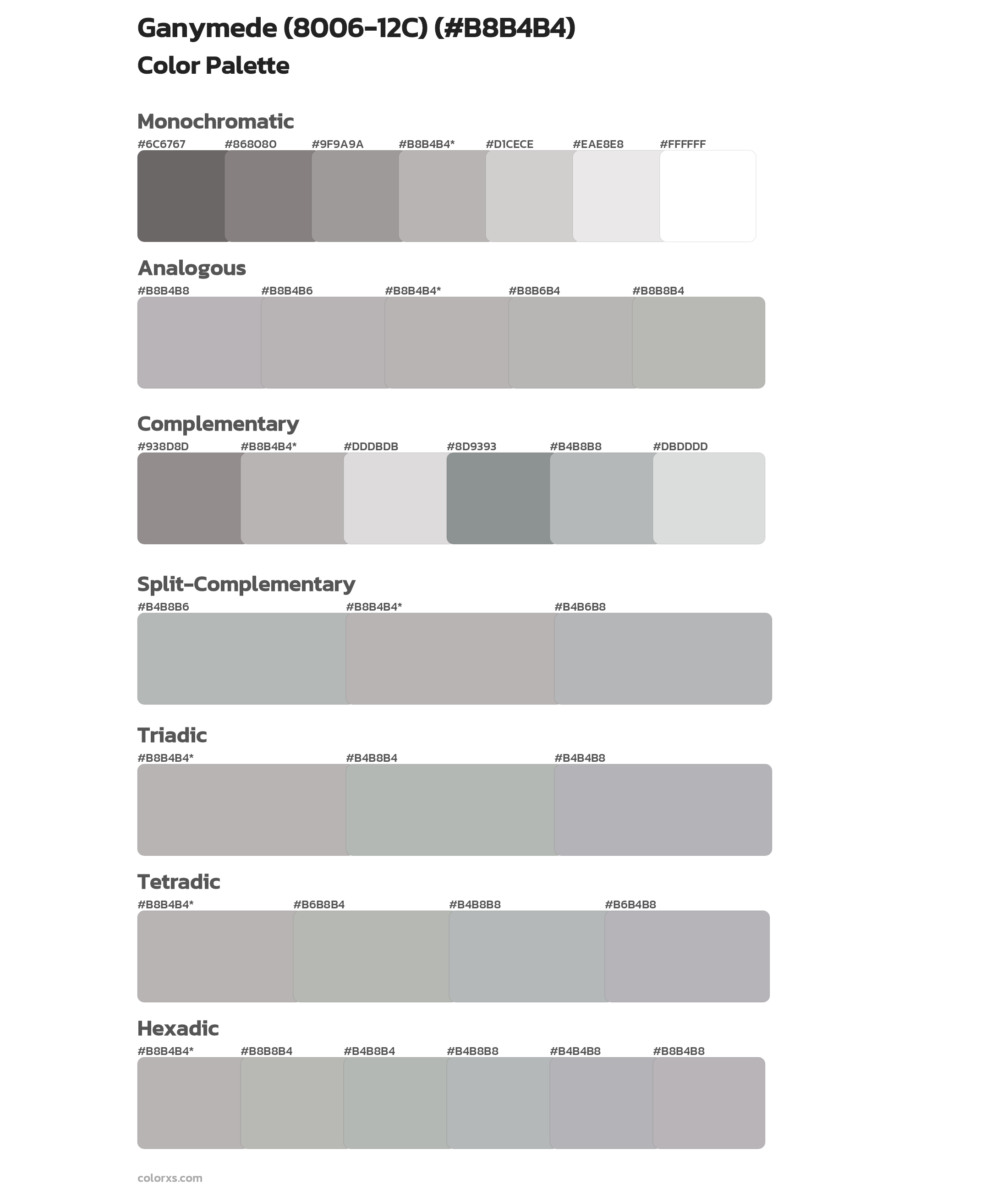 Ganymede (8006-12C) Color Scheme Palettes