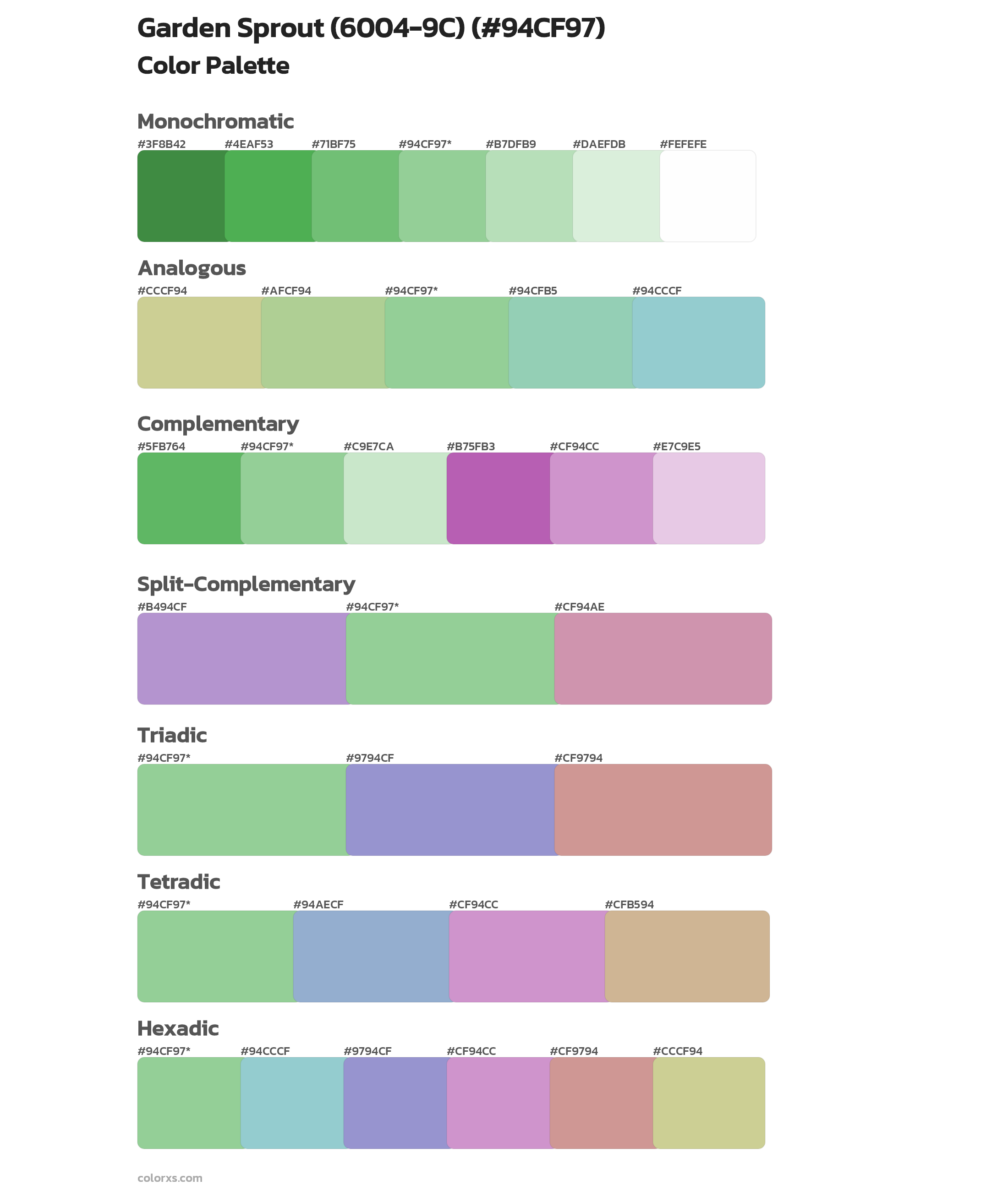 Garden Sprout (6004-9C) Color Scheme Palettes