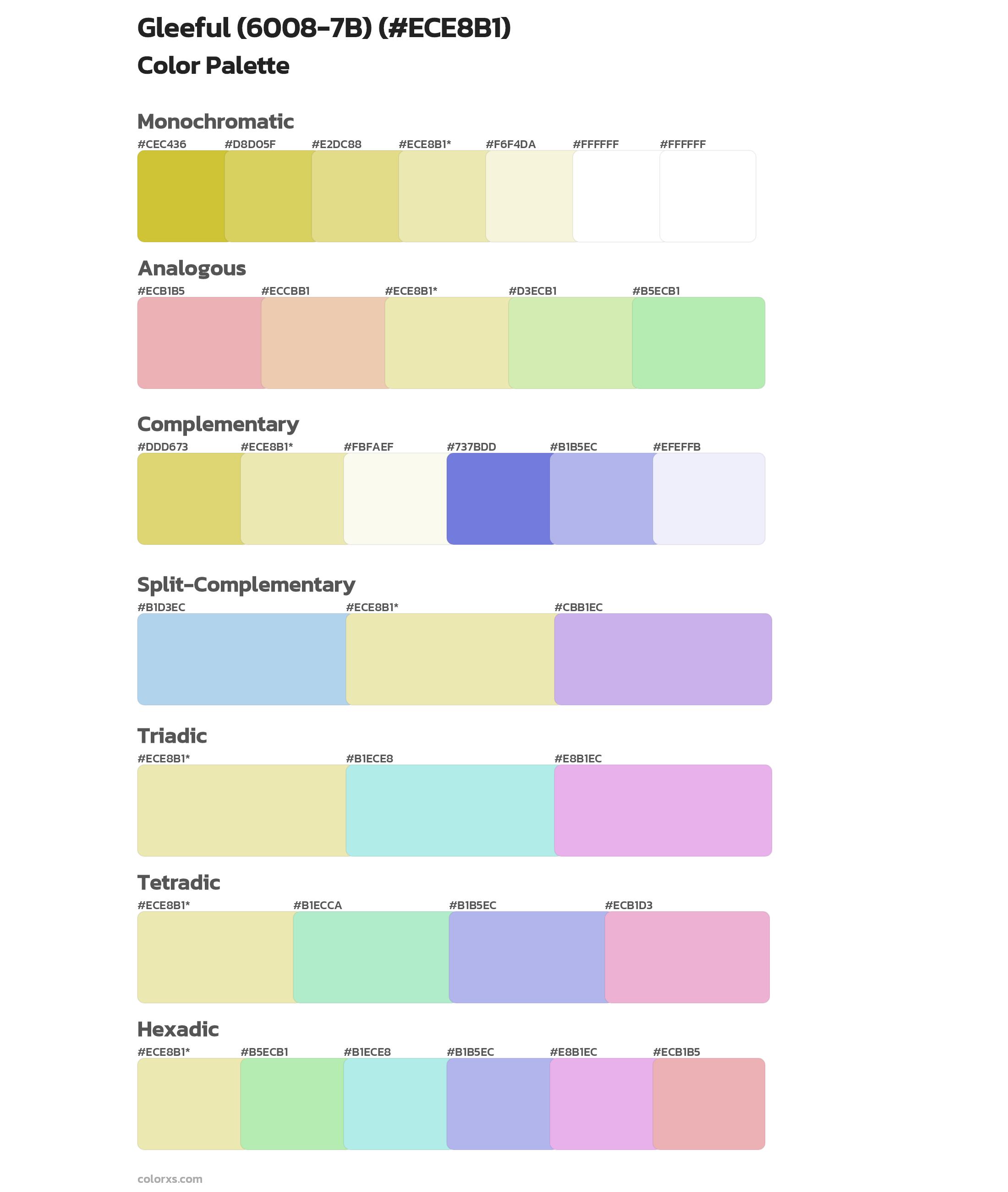 Gleeful (6008-7B) Color Scheme Palettes