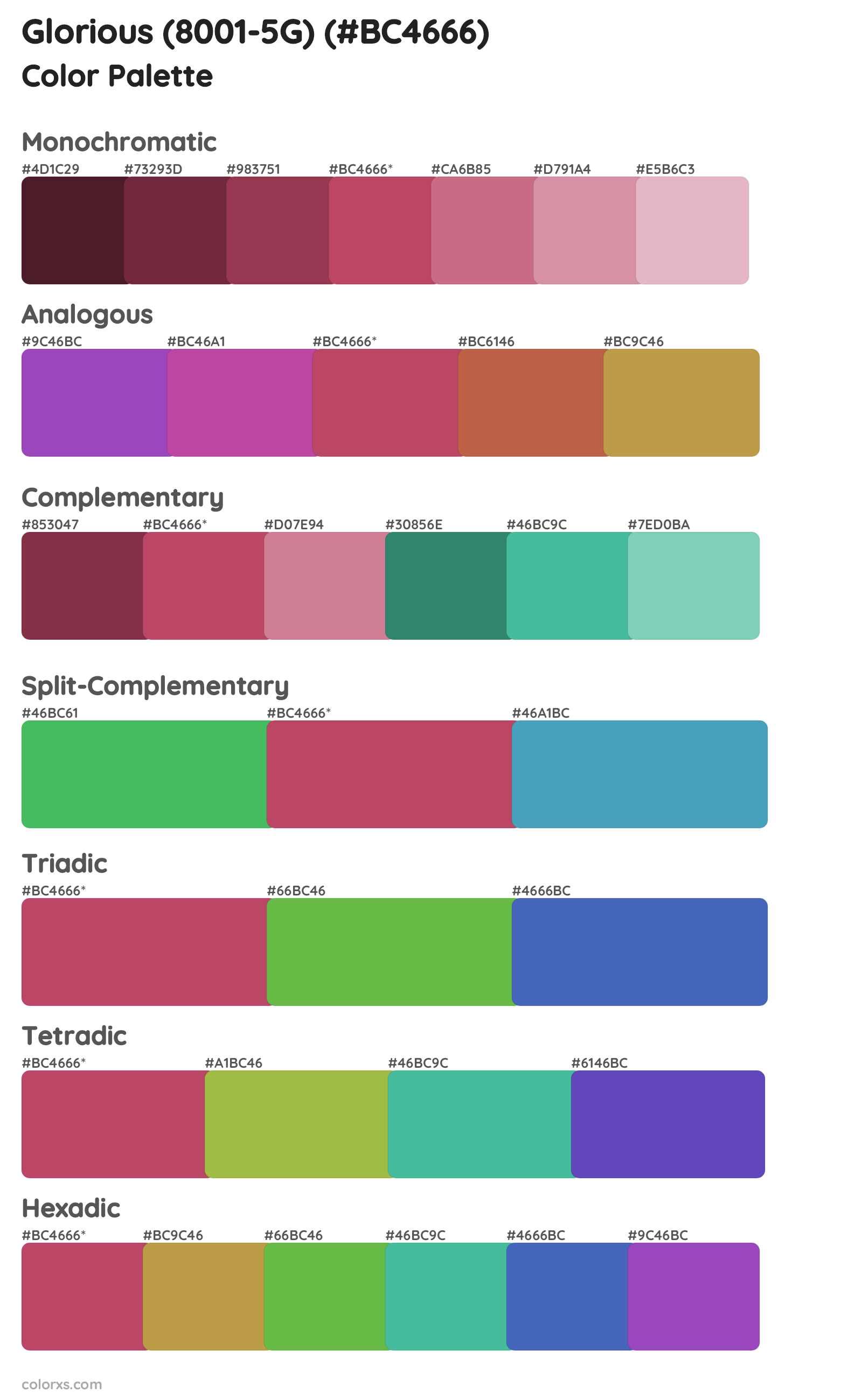 Glorious (8001-5G) Color Scheme Palettes