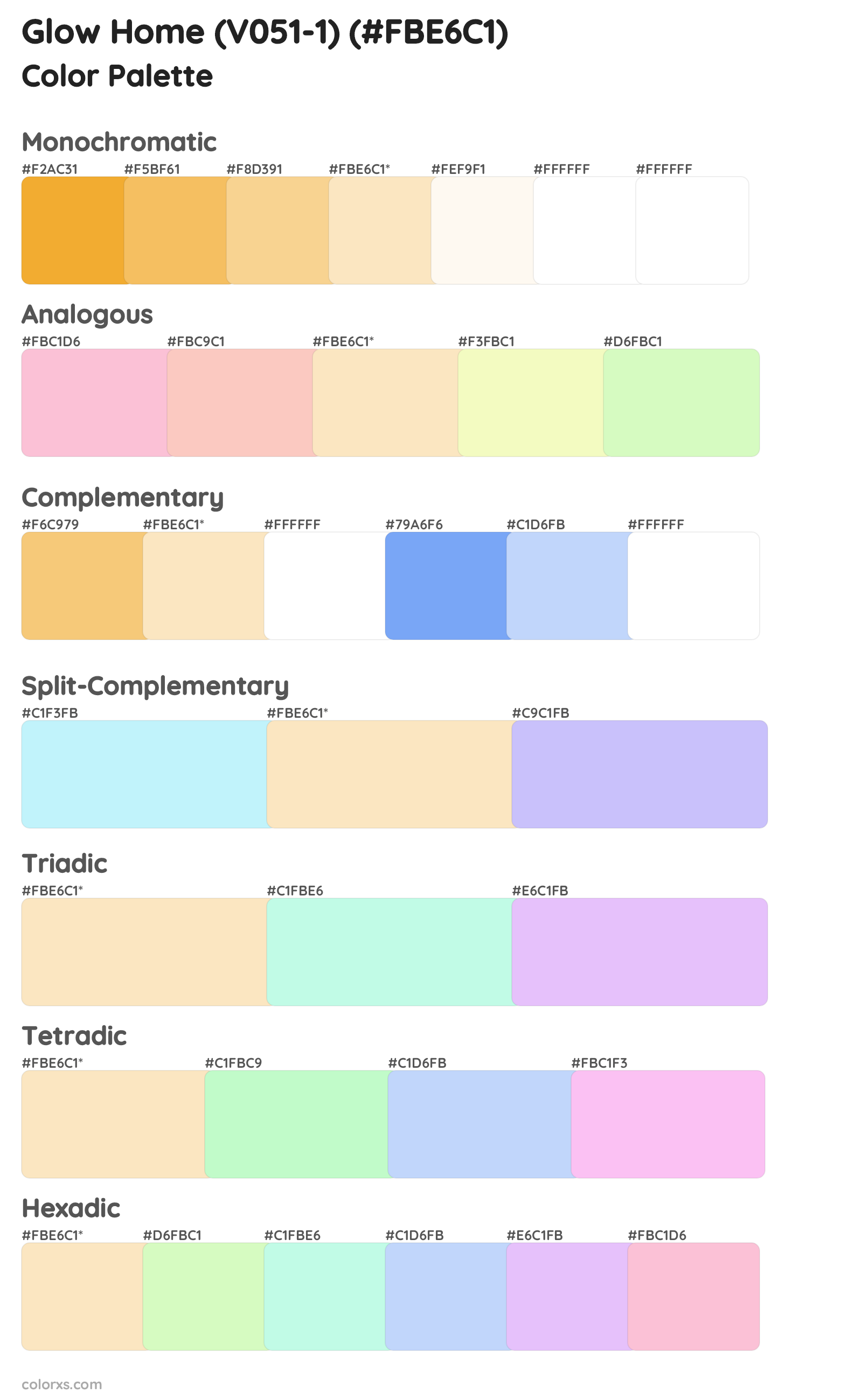 Glow Home (V051-1) Color Scheme Palettes