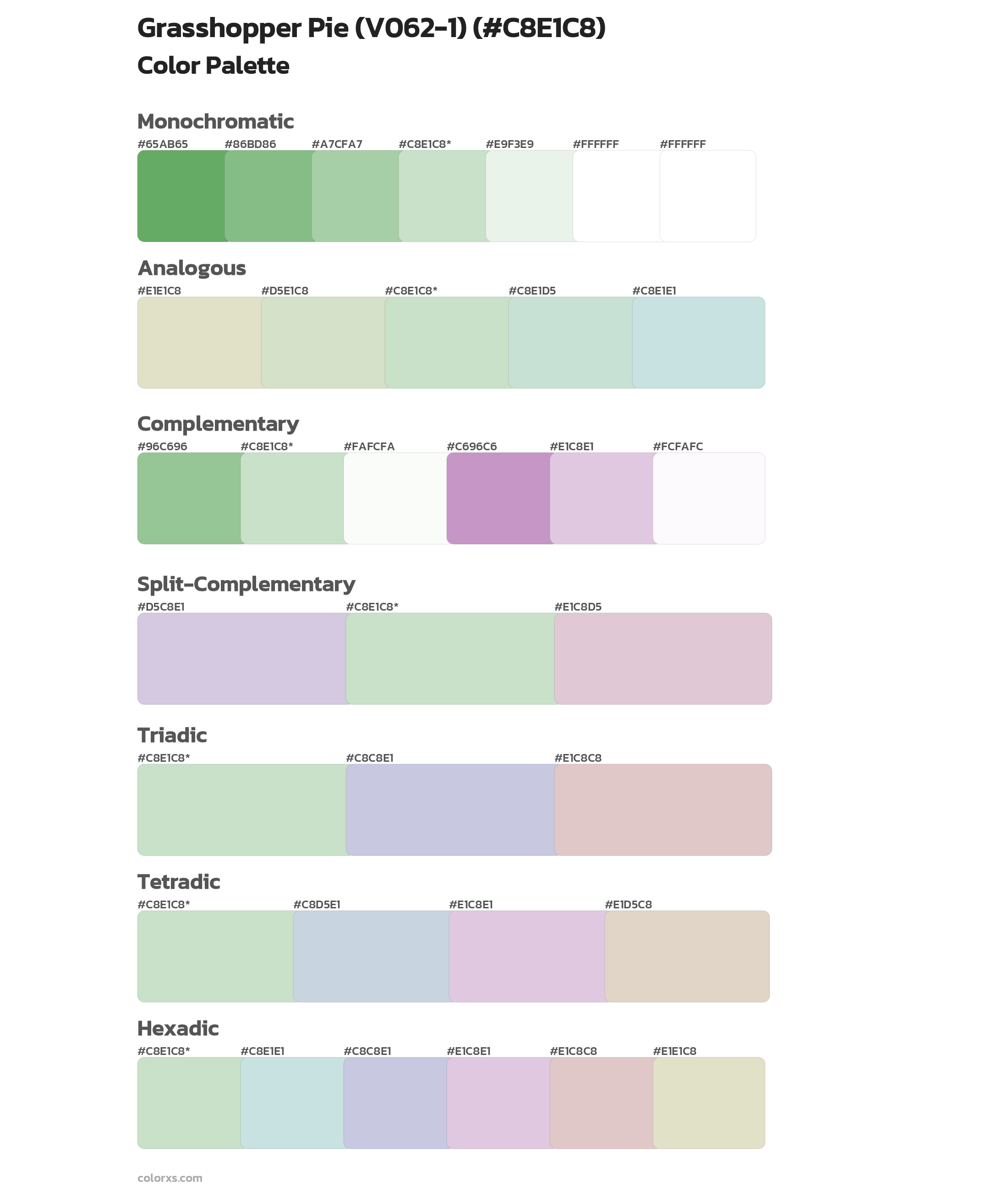 Grasshopper Pie (V062-1) Color Scheme Palettes