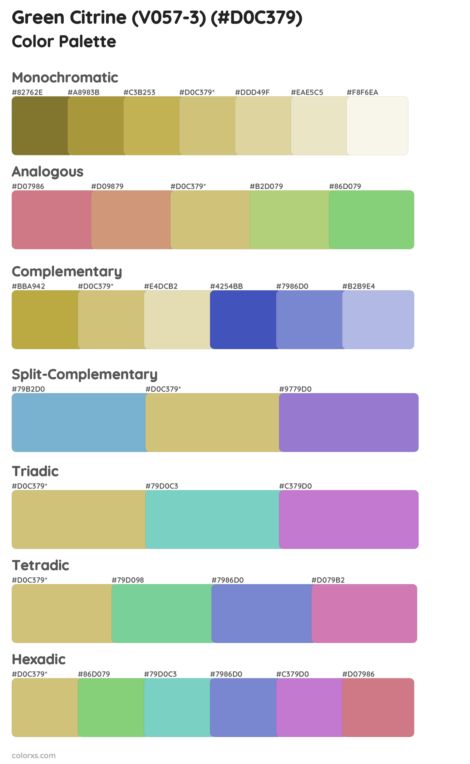 Green Citrine (V057-3) Color Scheme Palettes