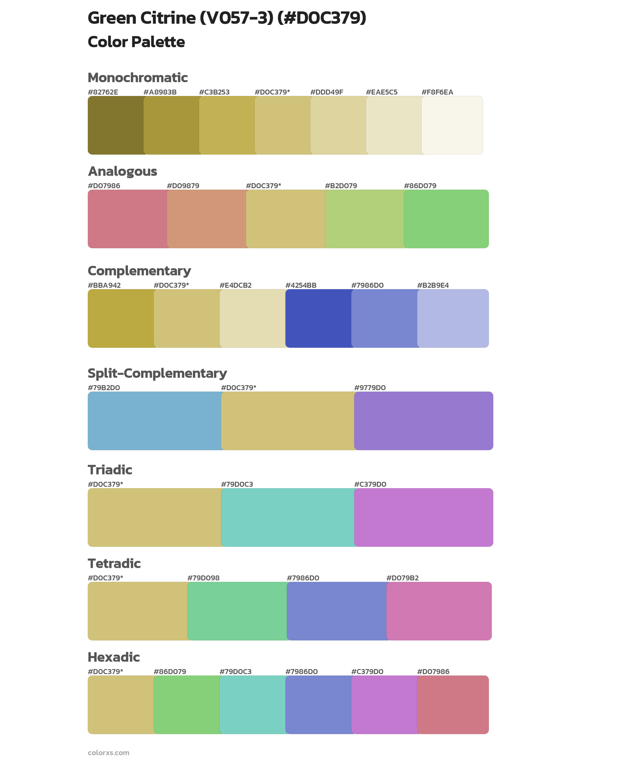 Green Citrine (V057-3) Color Scheme Palettes