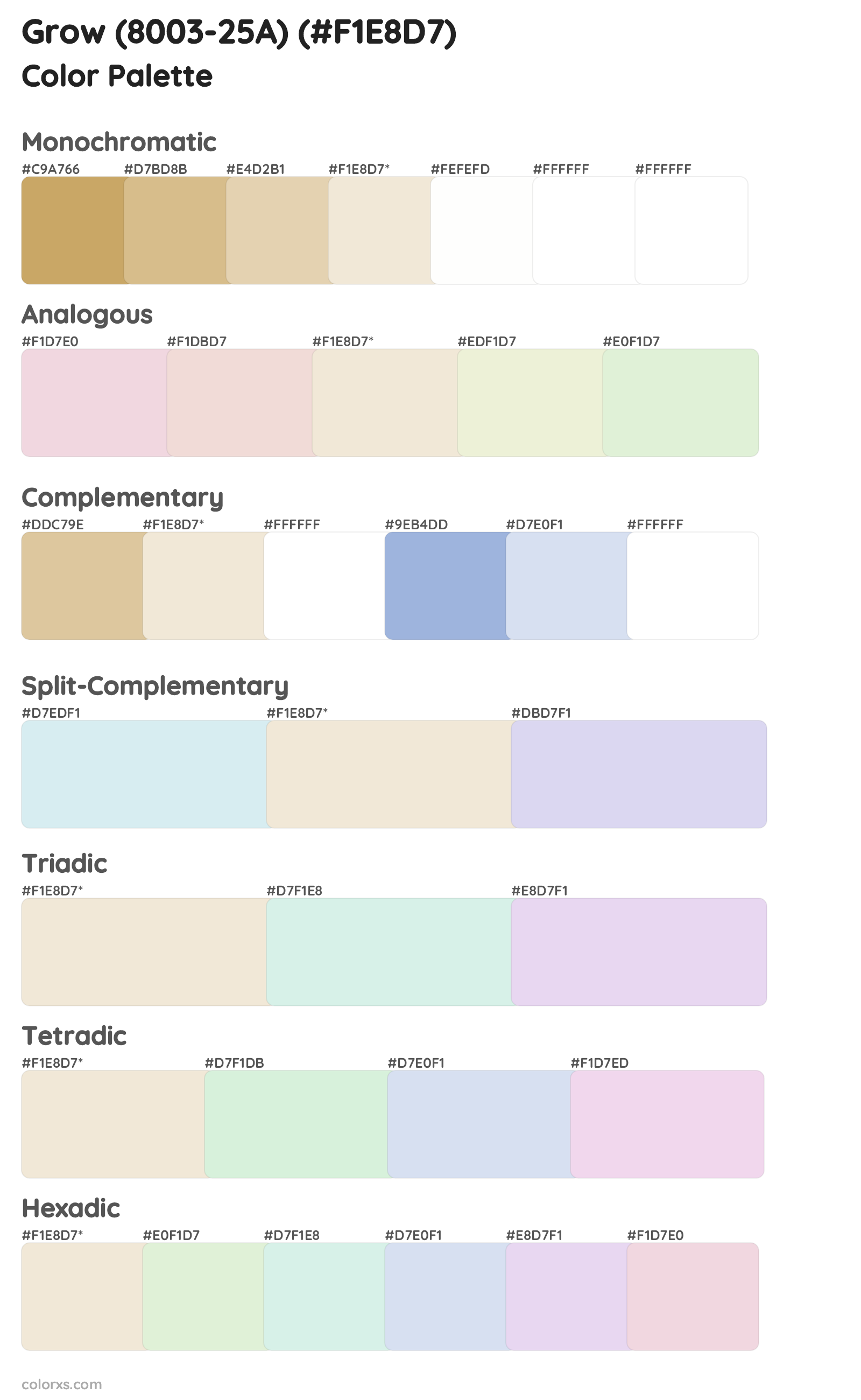 Grow (8003-25A) Color Scheme Palettes
