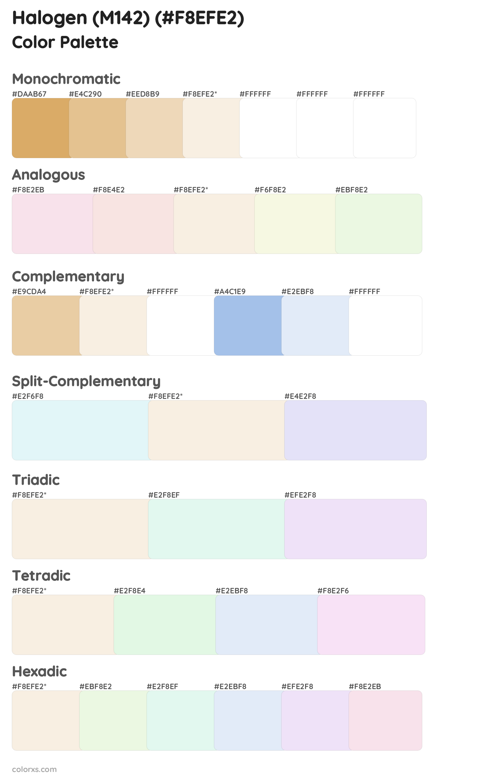 Halogen (M142) Color Scheme Palettes