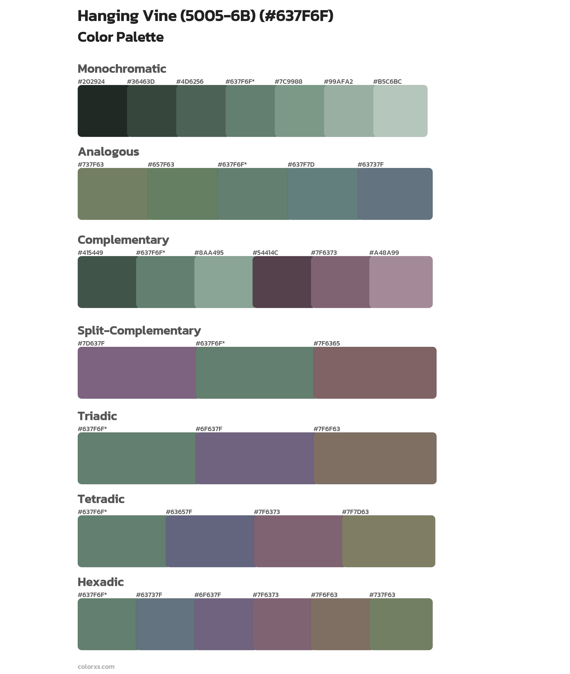 Hanging Vine (5005-6B) Color Scheme Palettes