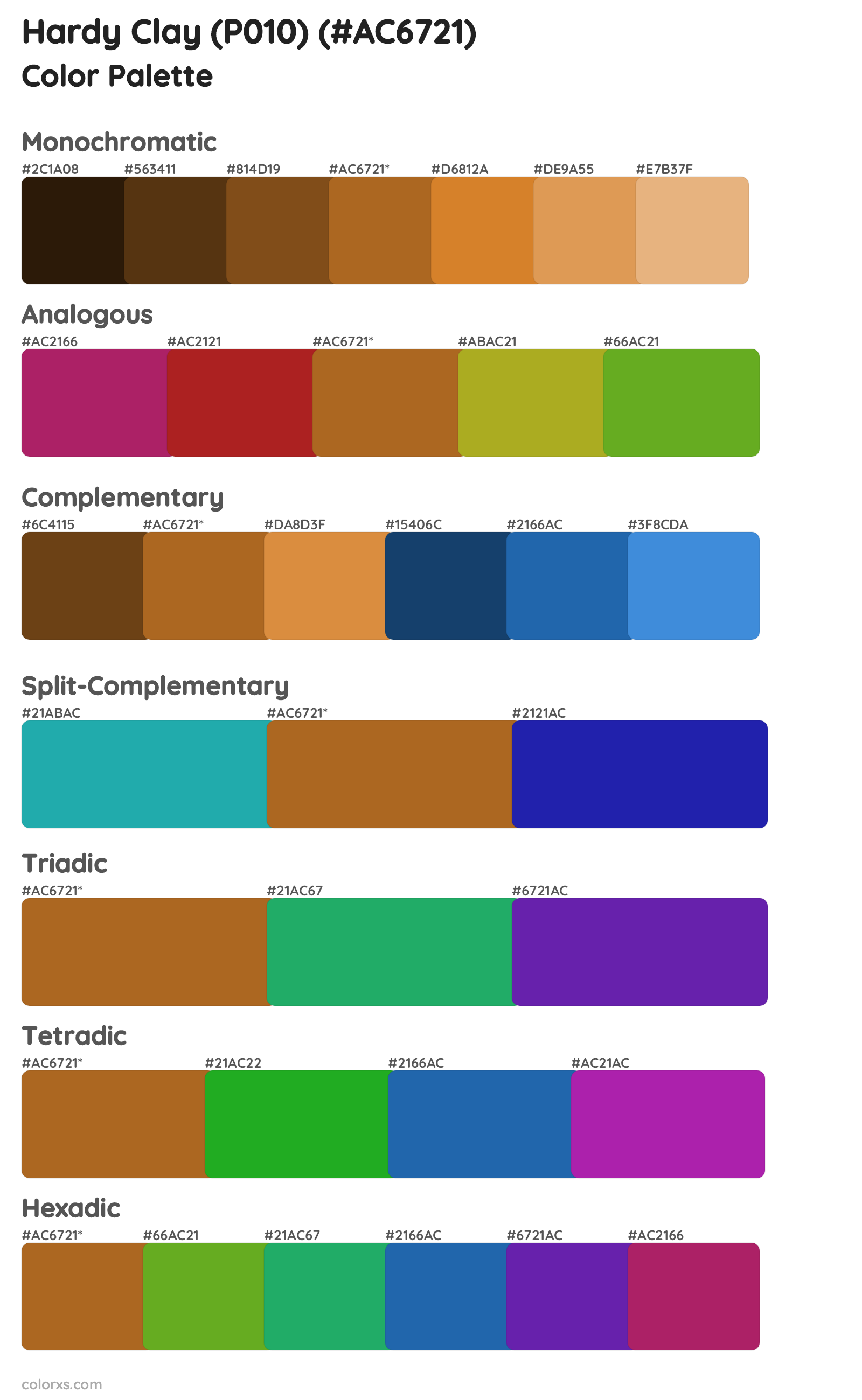Hardy Clay (P010) Color Scheme Palettes