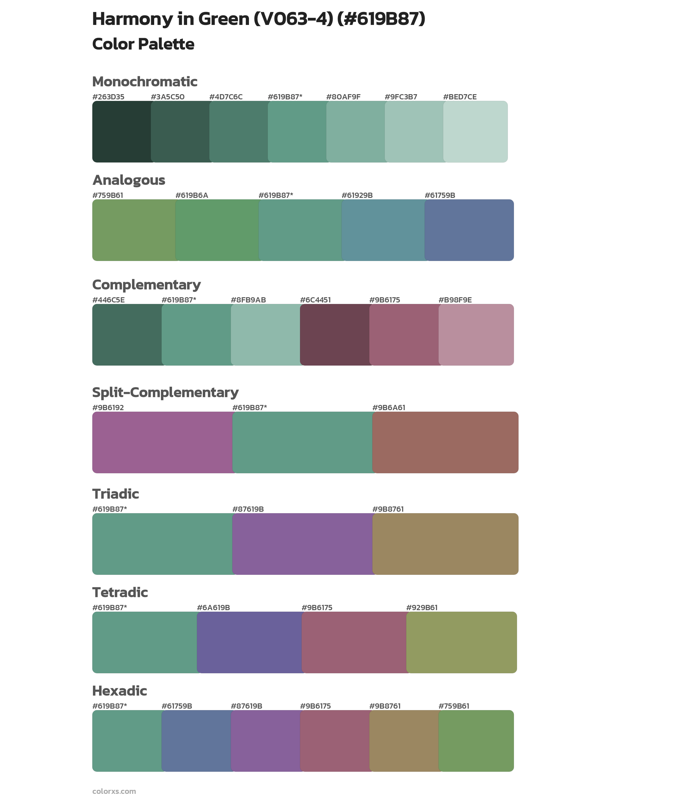 Harmony in Green (V063-4) Color Scheme Palettes